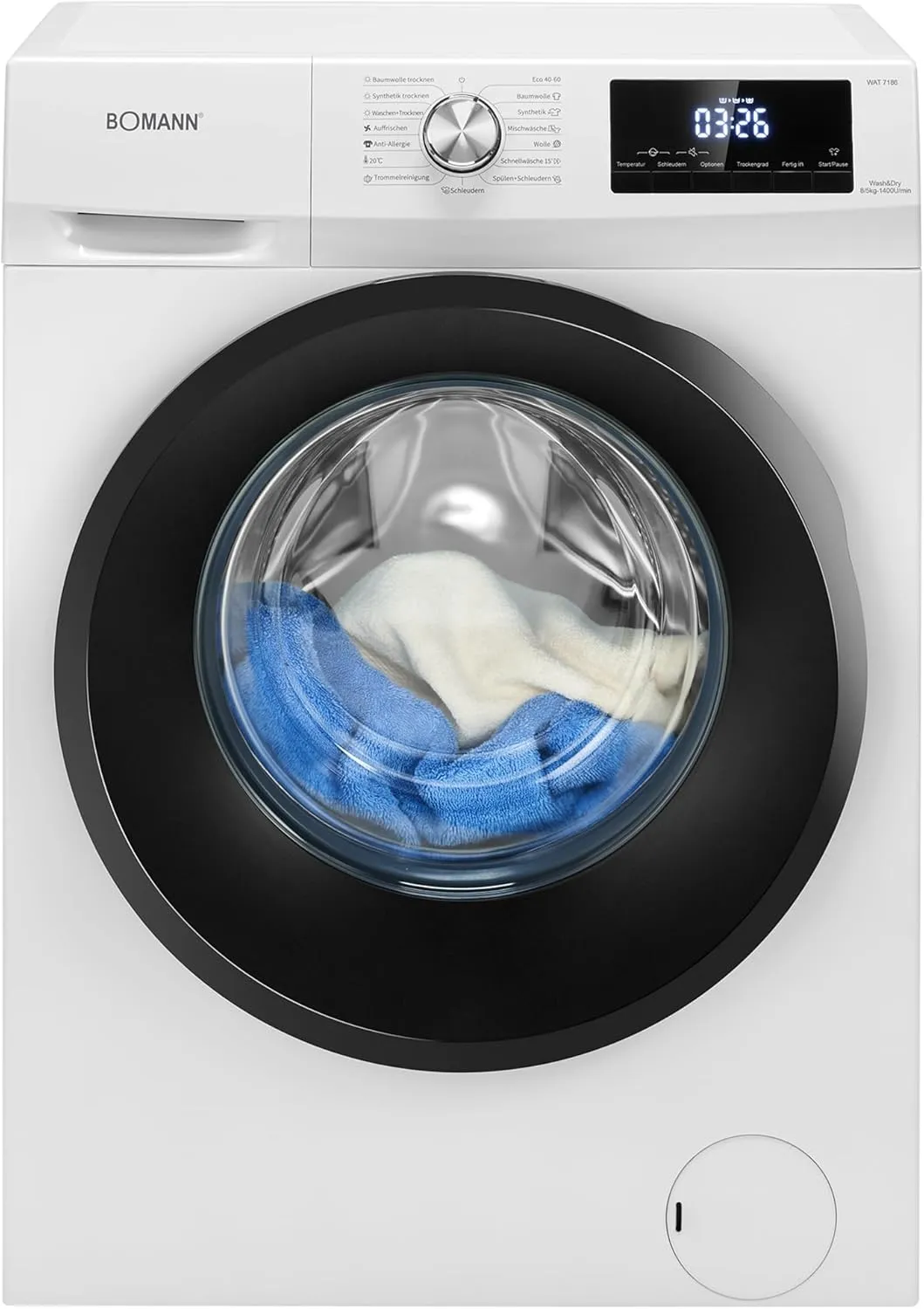 Bomann Washer Dryer | Washing and Drying | 10 Year Motor Warranty | 8 kg Washing, 5 kg Drying | Inverter Motor | 1400 r…