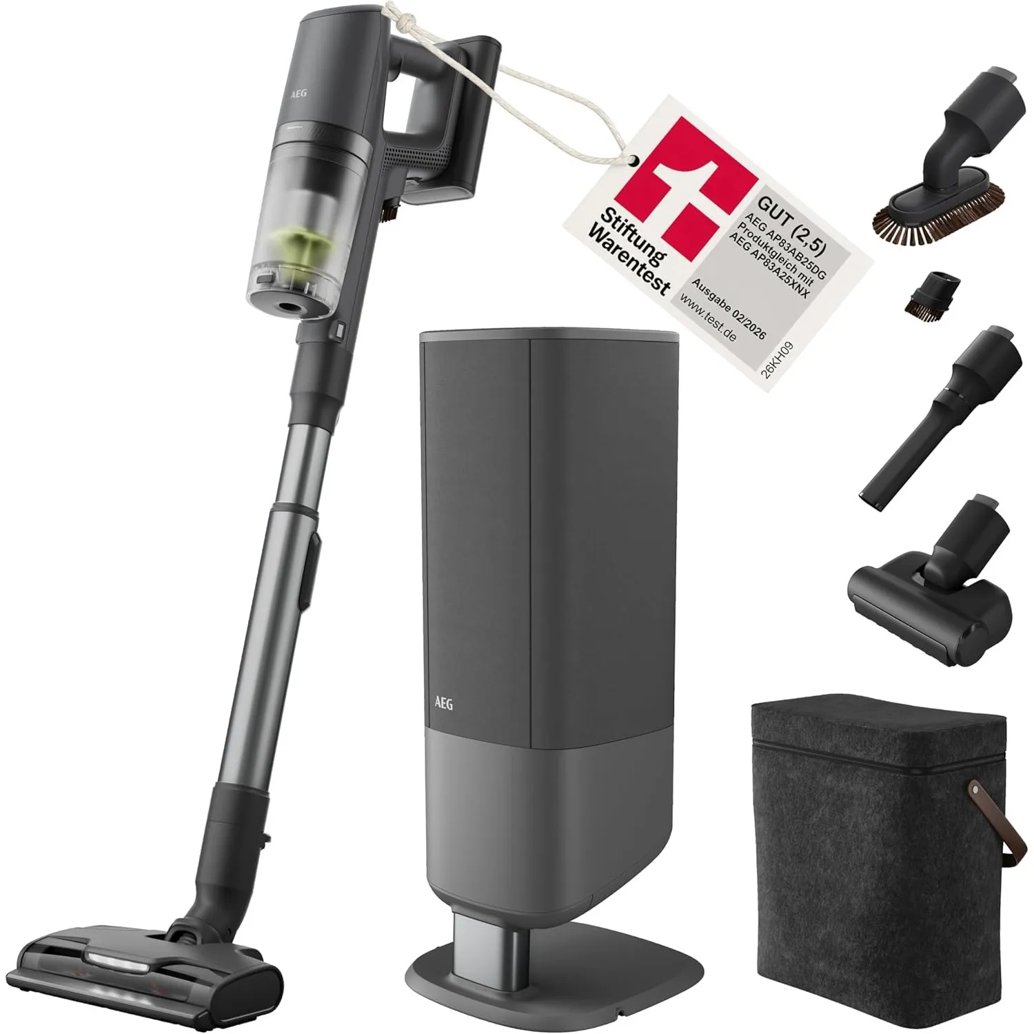 AEG Ultimate 8000 Akku Staubsauger, Stiftung Warentest Gut 2,5, AP83AB25DG
