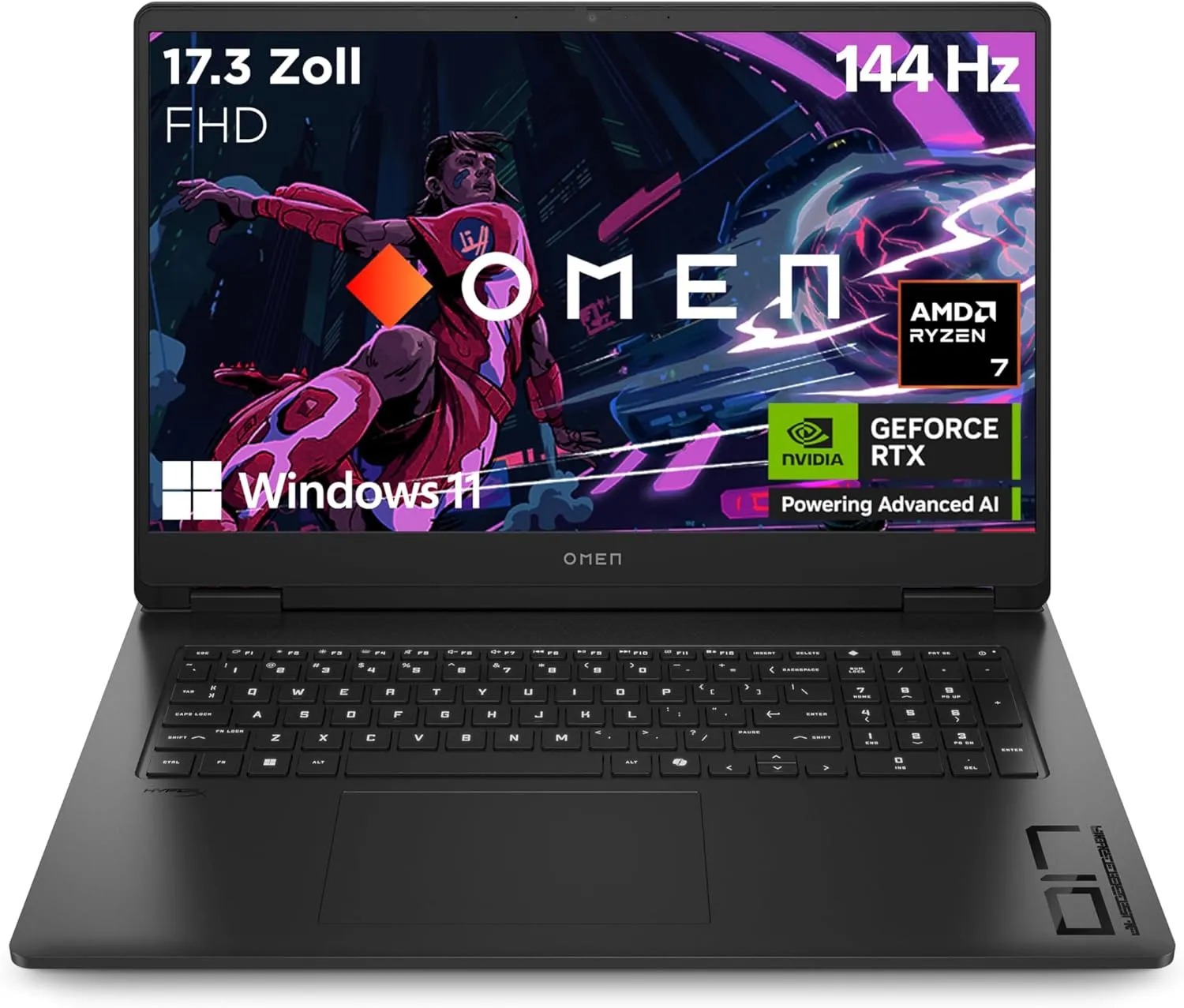 HP Omen Gaming Laptop | 17,3 Zoll FHD-Display - 144 Hz | AMD Ryzen 7 8845HS | 16 GB DDR5 RAM (2x8 GB) | 512 GB | NVIDIA…