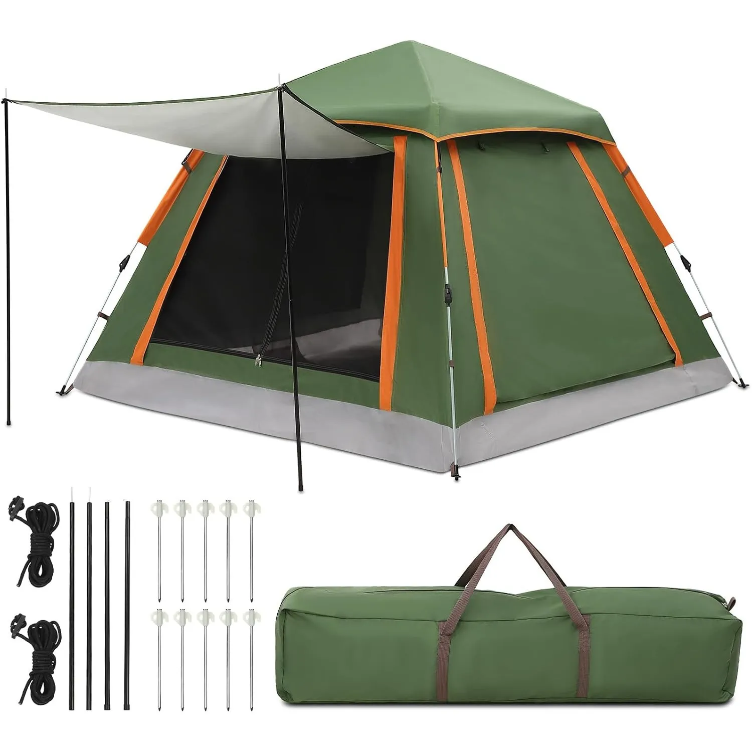 HAUSPROFI Camping Zelt 2-3 Personen Pop Up Zelt Automatisches Wurfzelt, Wasserdicht Winddicht mit Vorzelt Fenster, Dopp…