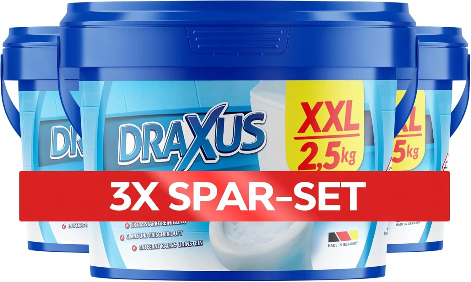 DRAXUS Toilet Foam in XXL Pack (2.5 kg) I Extra Strong I Toilet Cleaner Foam Powerfully Removes Limescale and Urine Sto…