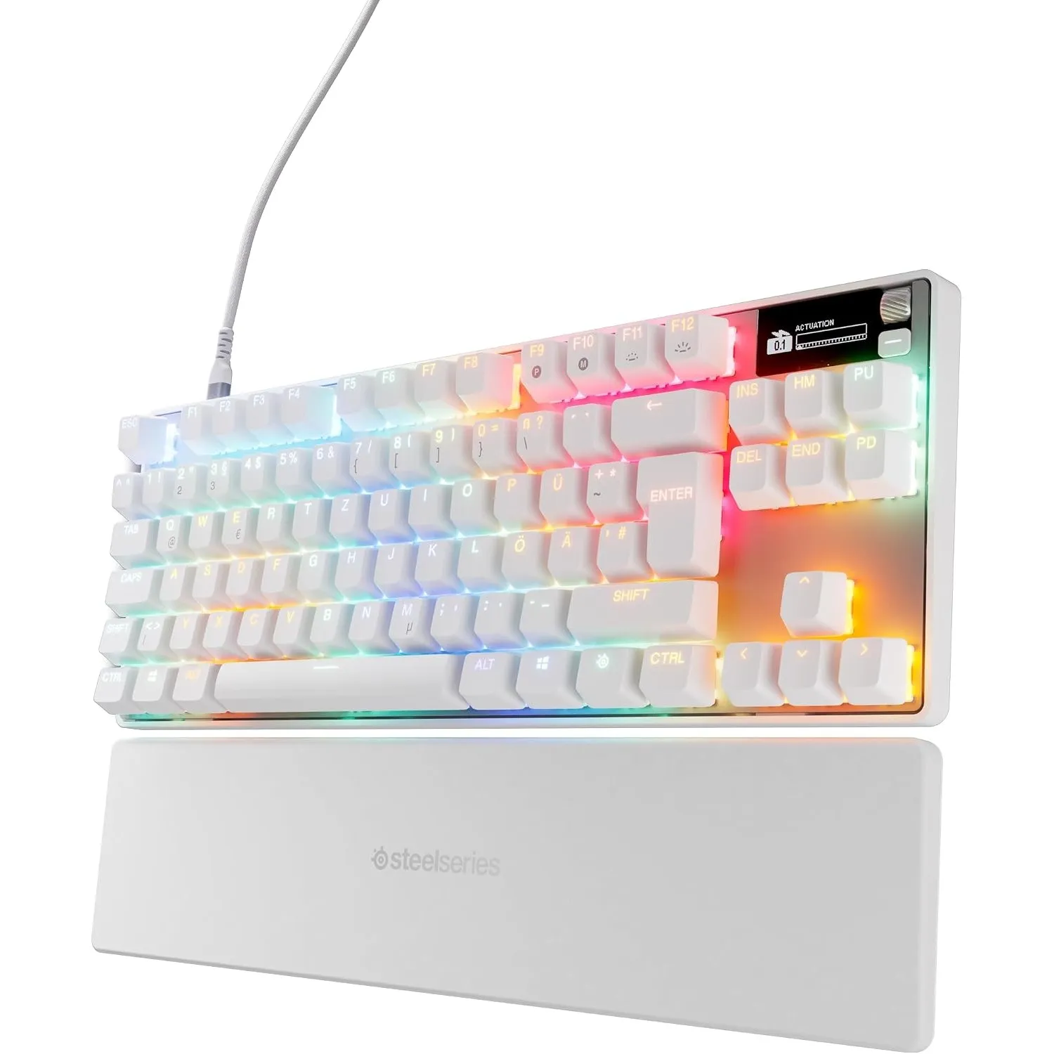 SteelSeries APEX PRO TKL Weiß Gen-3-Gaming-Tastatur – OmniPoint 3.0 analoge magnetische Schalter, Quickset-Auto-Presets…