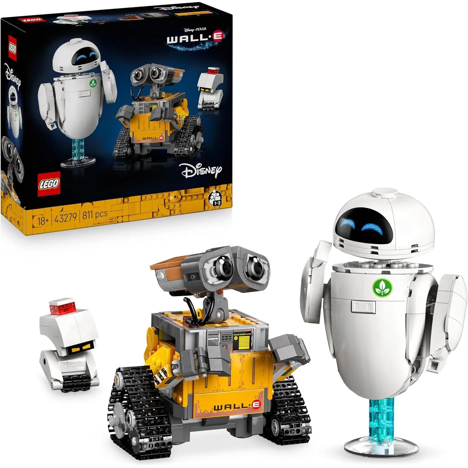 LEGO ǀ Disney and Pixar WALL-E und EVE - Modellbau für Erwachsene - aus Steinen gebaute Roboter mit M-O & Hal Figuren -…