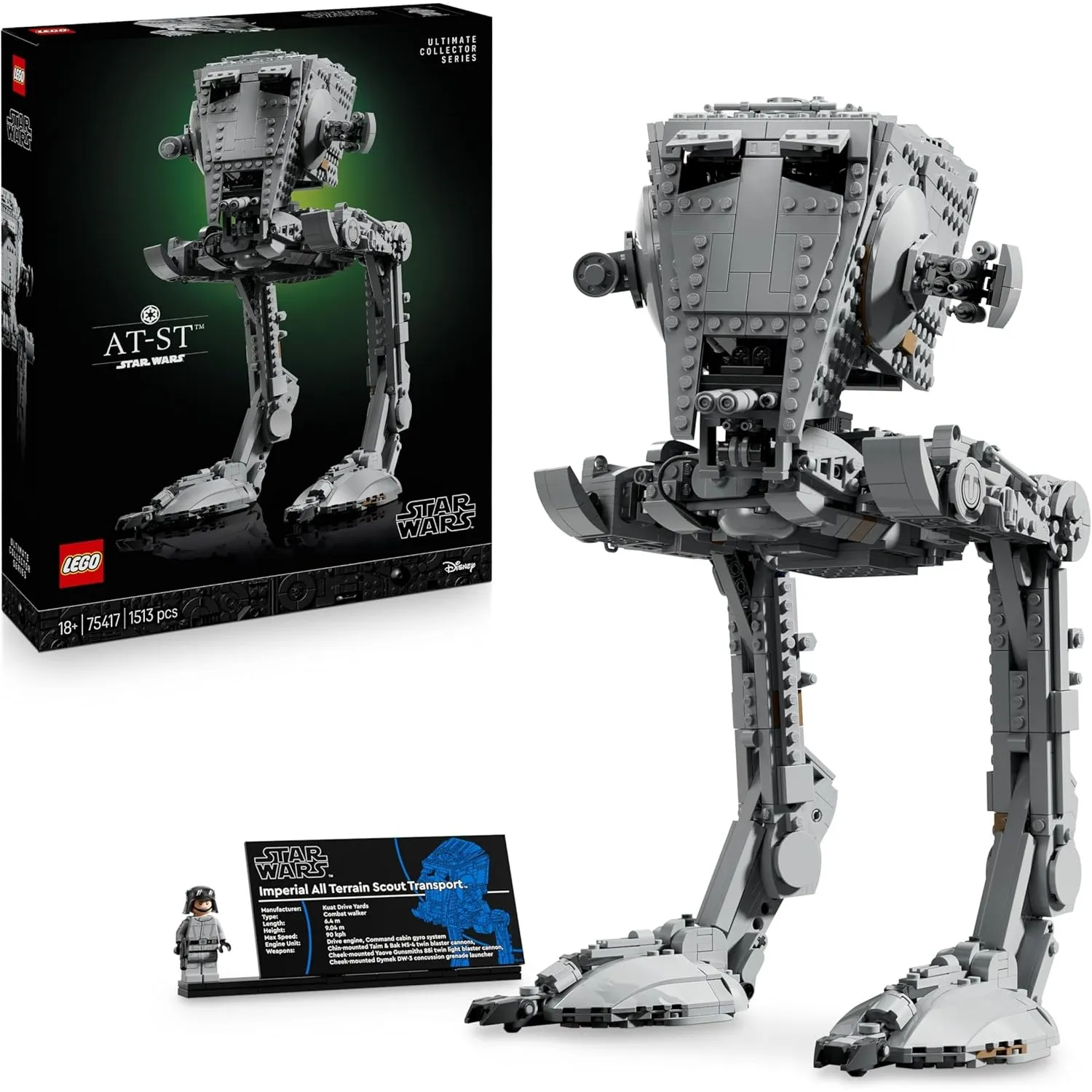 LEGO Star Wars AT-ST Kampfläufer - Bauset für Erwachsene - UCS Modell zum Ausstellen mit Minifigur & Informationstafel …