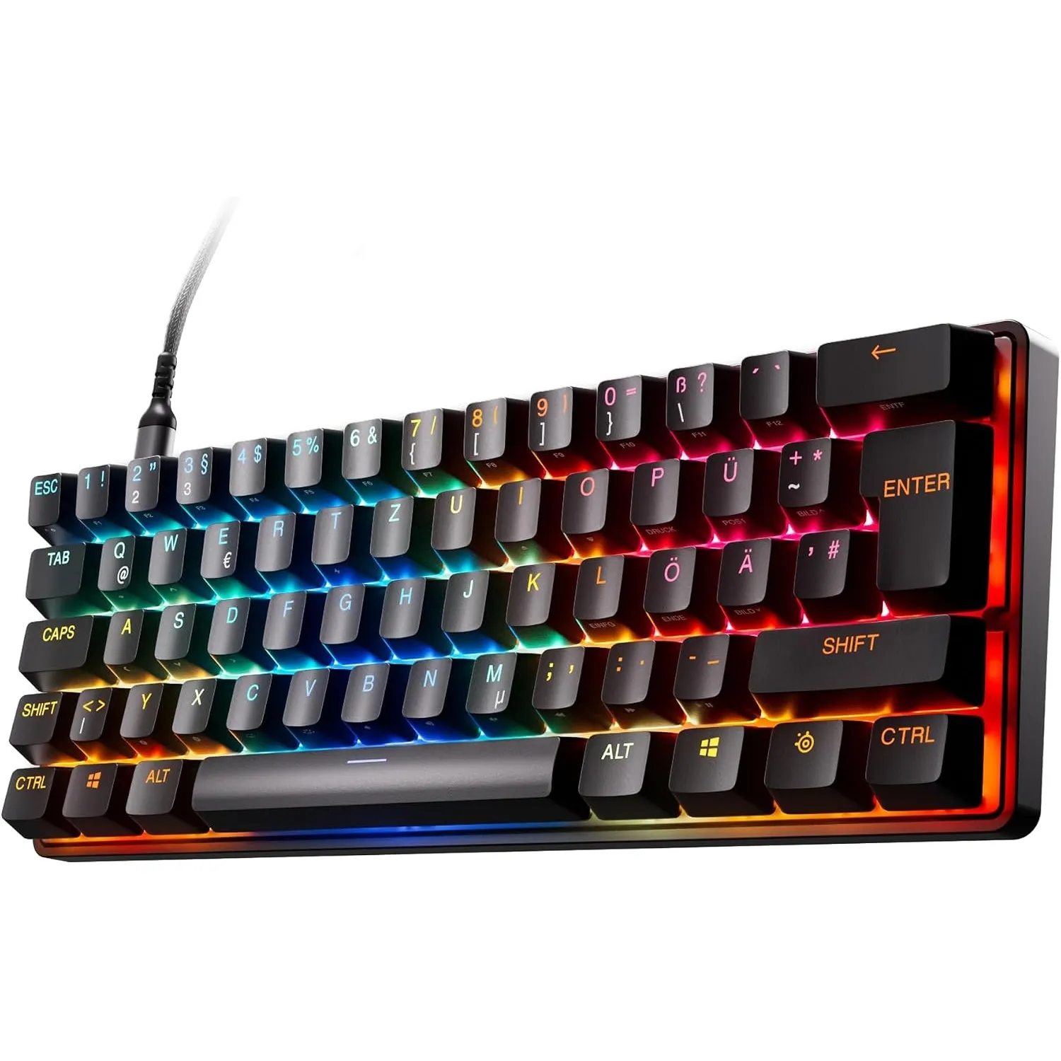SteelSeries Apex Pro Mini Gen 3 Gaming Tastatur 60 Prozent - Hall Effect Switches OmniPoint 3.0 - Anpassbarer Auslösebe…