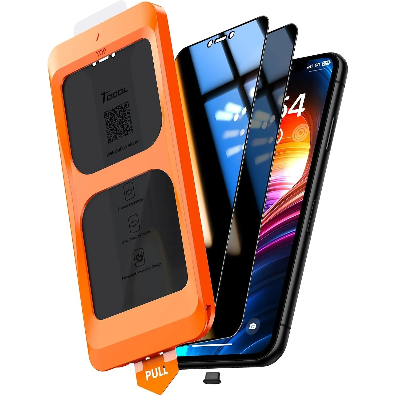 TOCOL für Panzerglas Sichtschutz für iPhone 11 Pro Max/iPhone XS Max