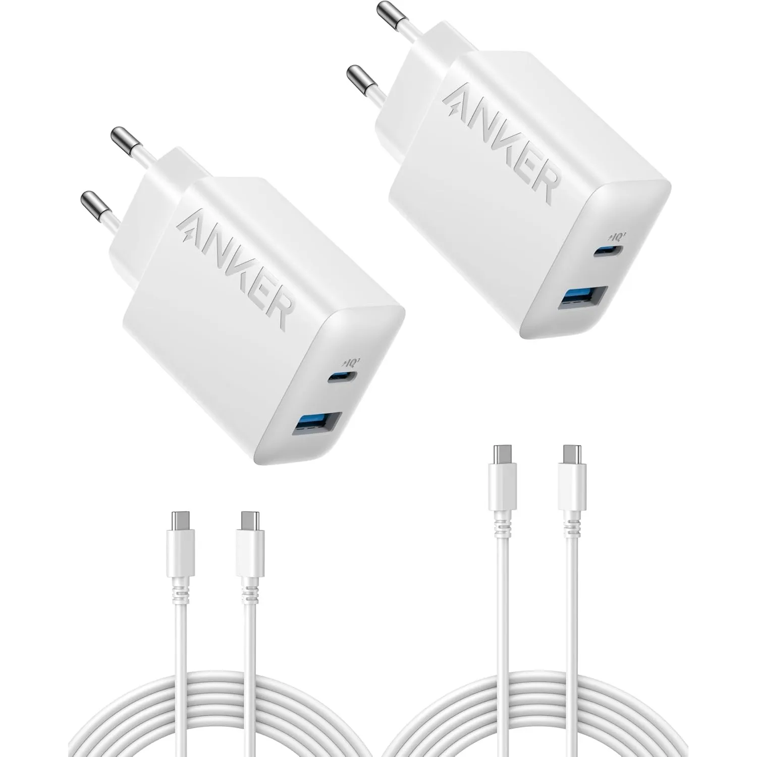 Anker 20W USB C Ladegerät, Netzteil USB C, PD Schnellladegerät Doppelpack