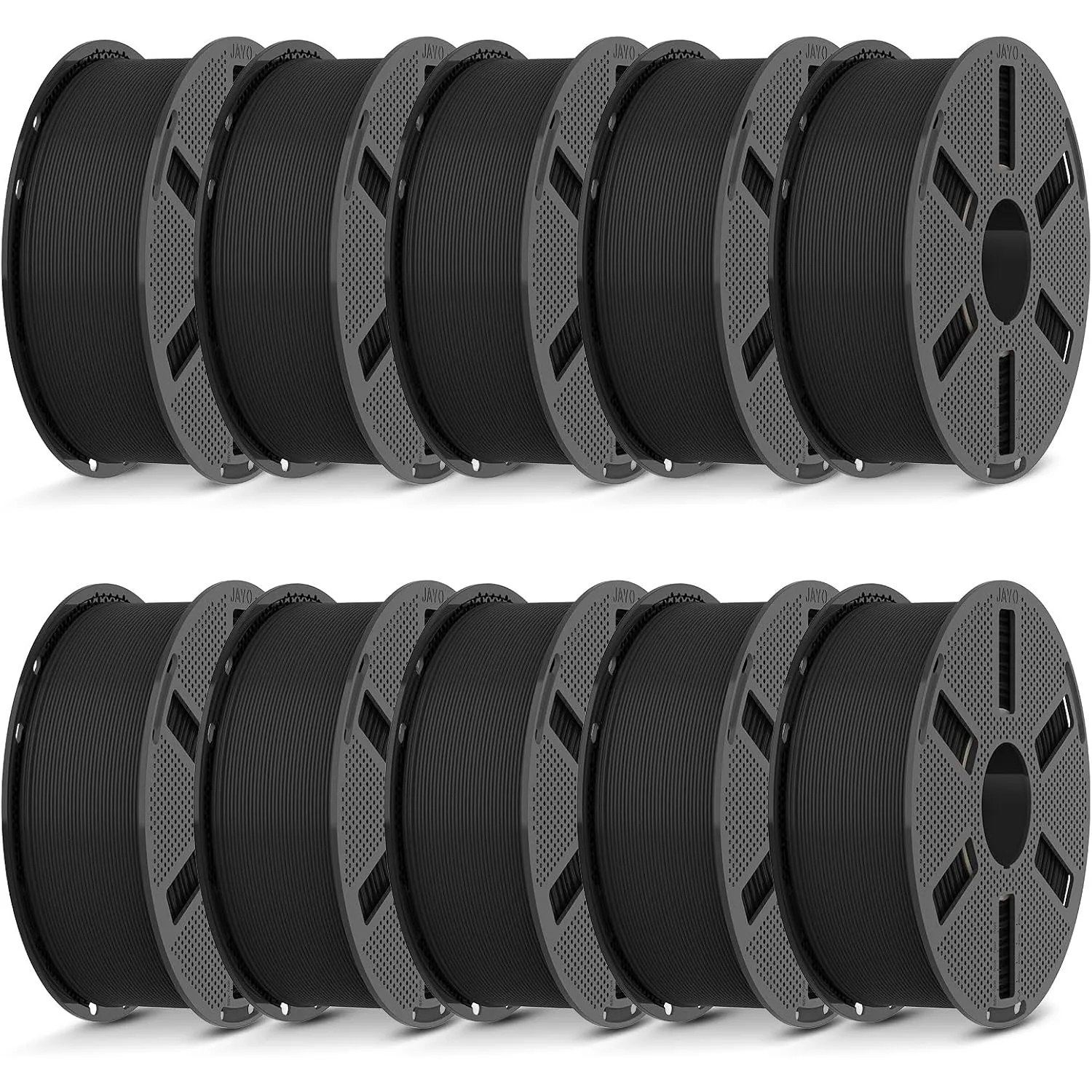 JAYO PLA Matt Filament 1.75mm Schwarz 1.1KG/Spule 11KG 3D Filament Bundle