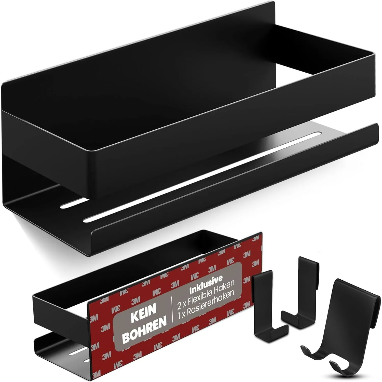 LIEBHEIM Duschablage Ohne Bohren - Badregal - Duschkorb - Bad Organizer