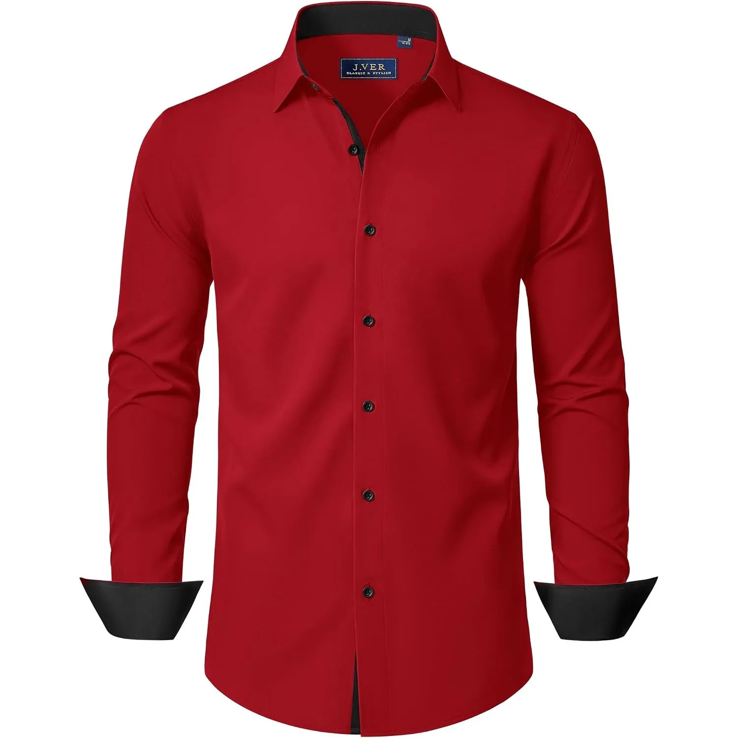J.VER Hemd Herren Langarm Stretch Herrenhemden Regular Fit Businesshemd Männer Hochzeit Hemden Klassisch Mordern Bügell…