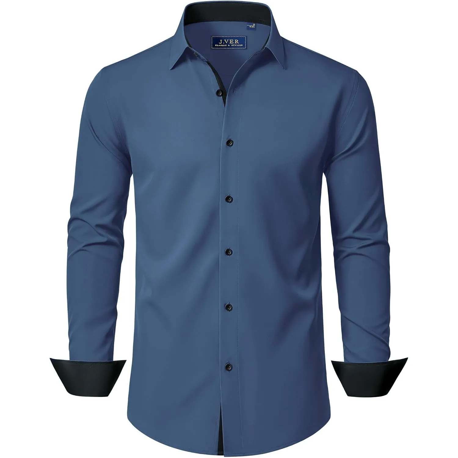 J.VER Hemd Herren Langarm Stretch Herrenhemden Regular Fit Businesshemd Männer Hochzeit Hemden Klassisch Mordern Bügell…