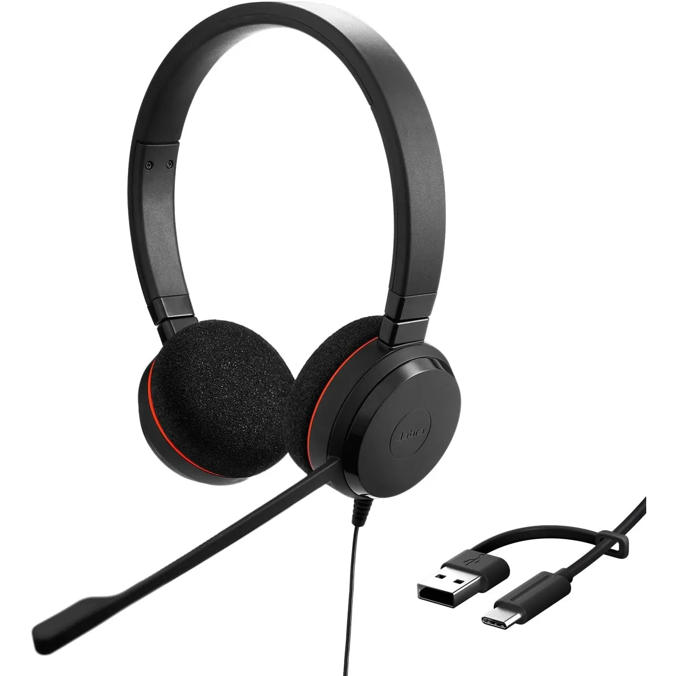 Jabra Evolve 20 Stereo Headset - Microsoft Zertifizierte Kopfhörer für VoIP Softphone mit passiver Geräuschunterdrückun…