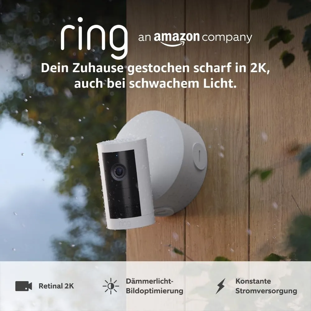 Ring Außenkamera Plus Power-over-Ethernet (neueste generation) | 2K-Weitwinkelvideo, Konstante Stromversorgung, Profess…