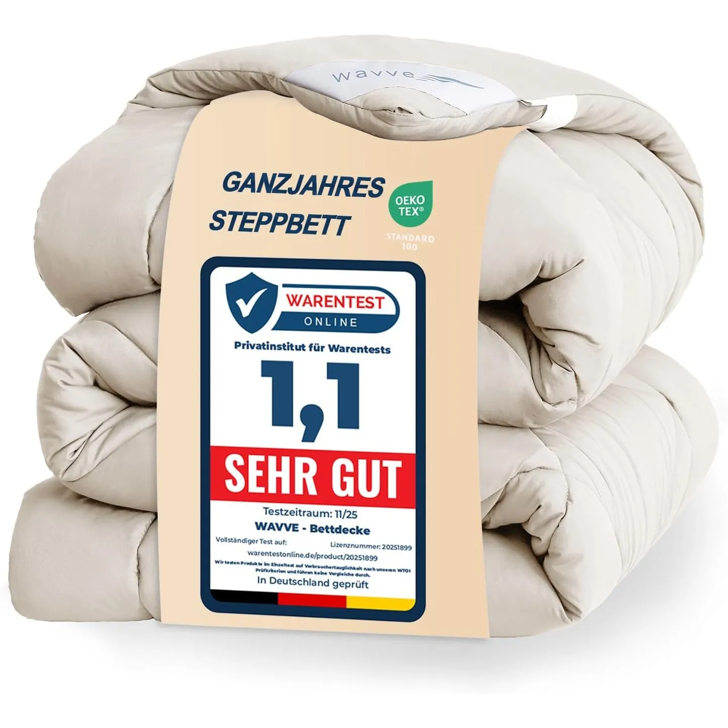 WAVVE Vierjahreszeiten Bettdecke 135x200 Ohne Bezug 300gsm Ganzjahresdecke 135x200 cm 4 Jahreszeiten Steppdecke Weiche …