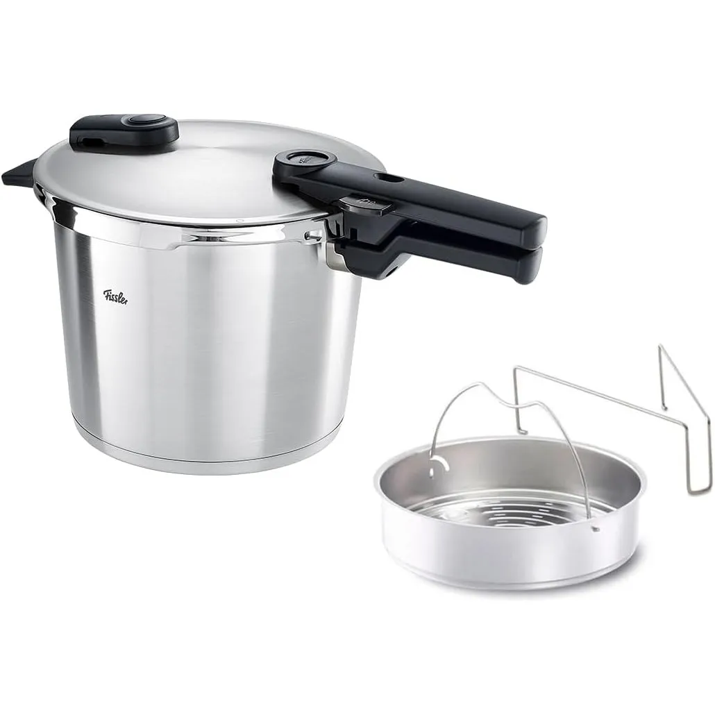 Fissler, Vitaquick Premium Schnellkochtopf (6 L, Ø 22 cm), Edelstahl, 2 Garstufen, inkl. Einsatz, Induktion, Made in Ge…