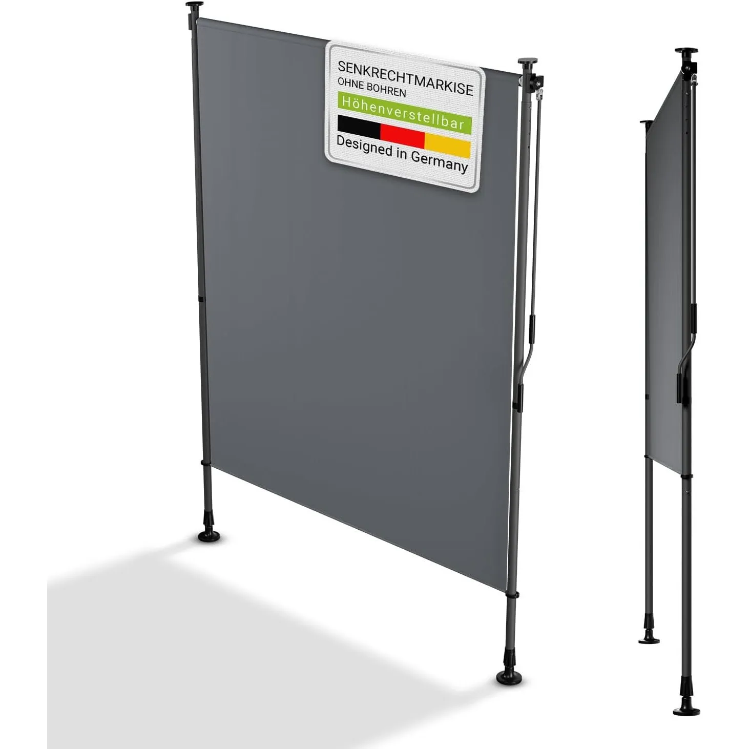 Juskys® Senkrechtmarkise Barbados 150x310 cm - Balkon Sichtschutz wetterfest - Ausziehbare Seitenmarkise ohne Bohren fü…