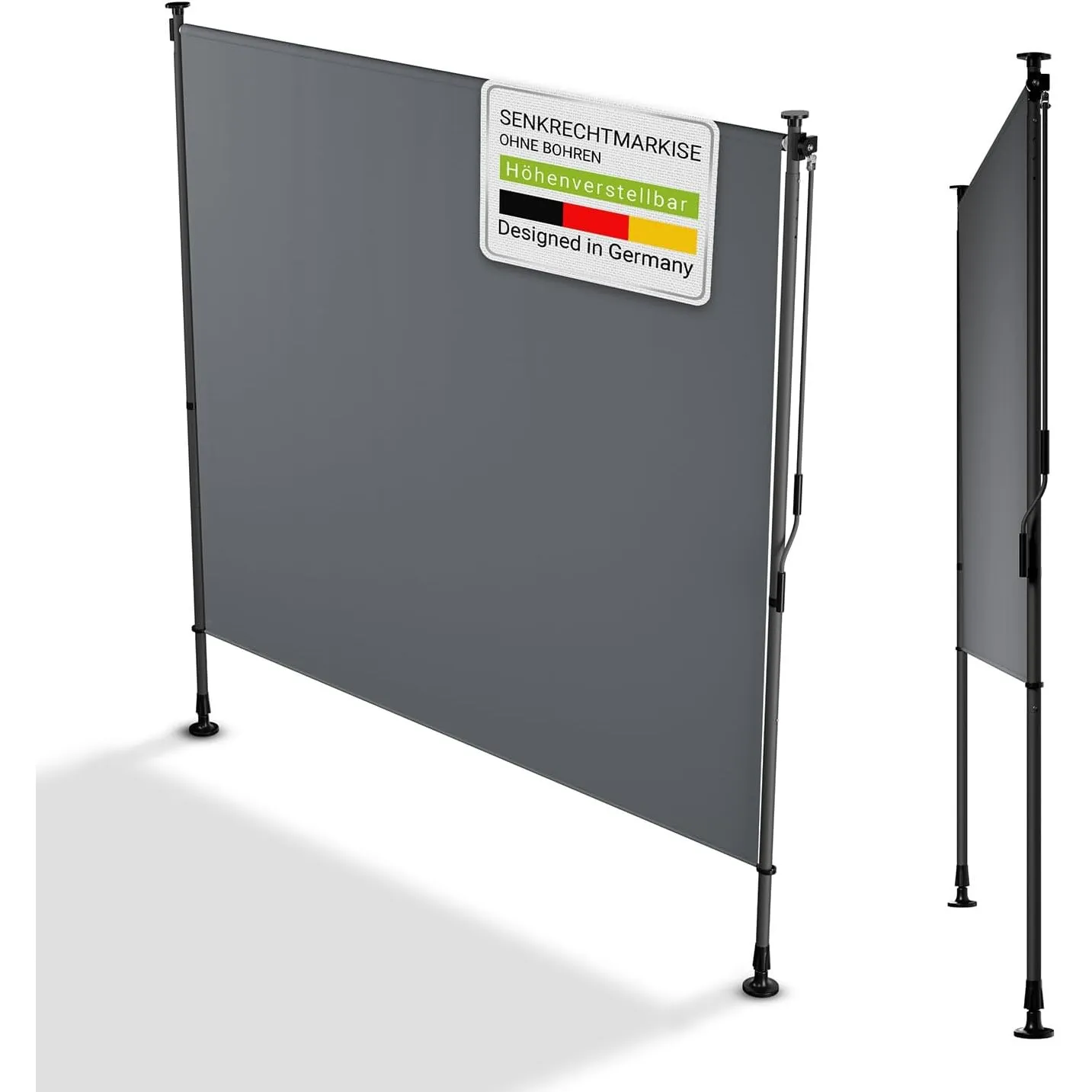 Juskys® Senkrechtmarkise Barbados 200x310 cm - Balkon Sichtschutz wetterfest - Ausziehbare Seitenmarkise ohne Bohren fü…