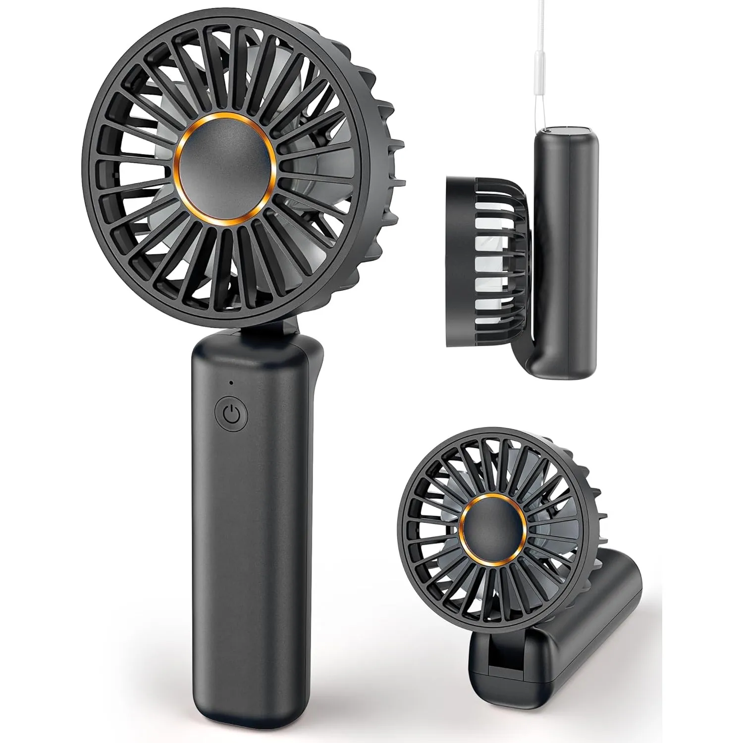 Tragbarer Handventilator, Mini-Schreibtischventilator, faltbar, 1800 mAh, 180 ° Ratotion, 3 Geschwindigkeiten, ultra-le…