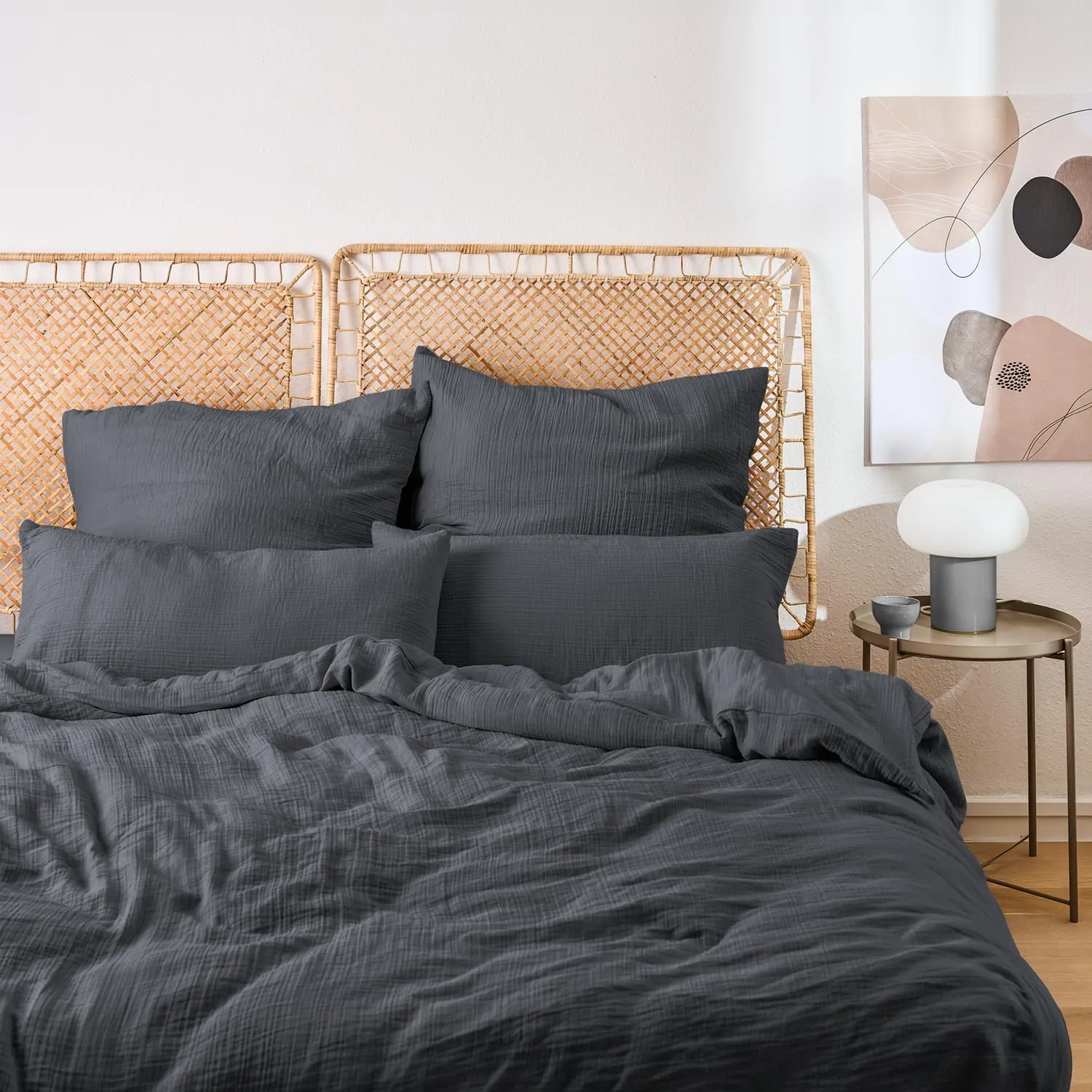 Blumtal Muslin Bed Linen 155 x 220 cm + 40 x 80 cm Oeko-Tex Certified Muslin Bed Linen Made of 100% Cotton Extra Soft B…