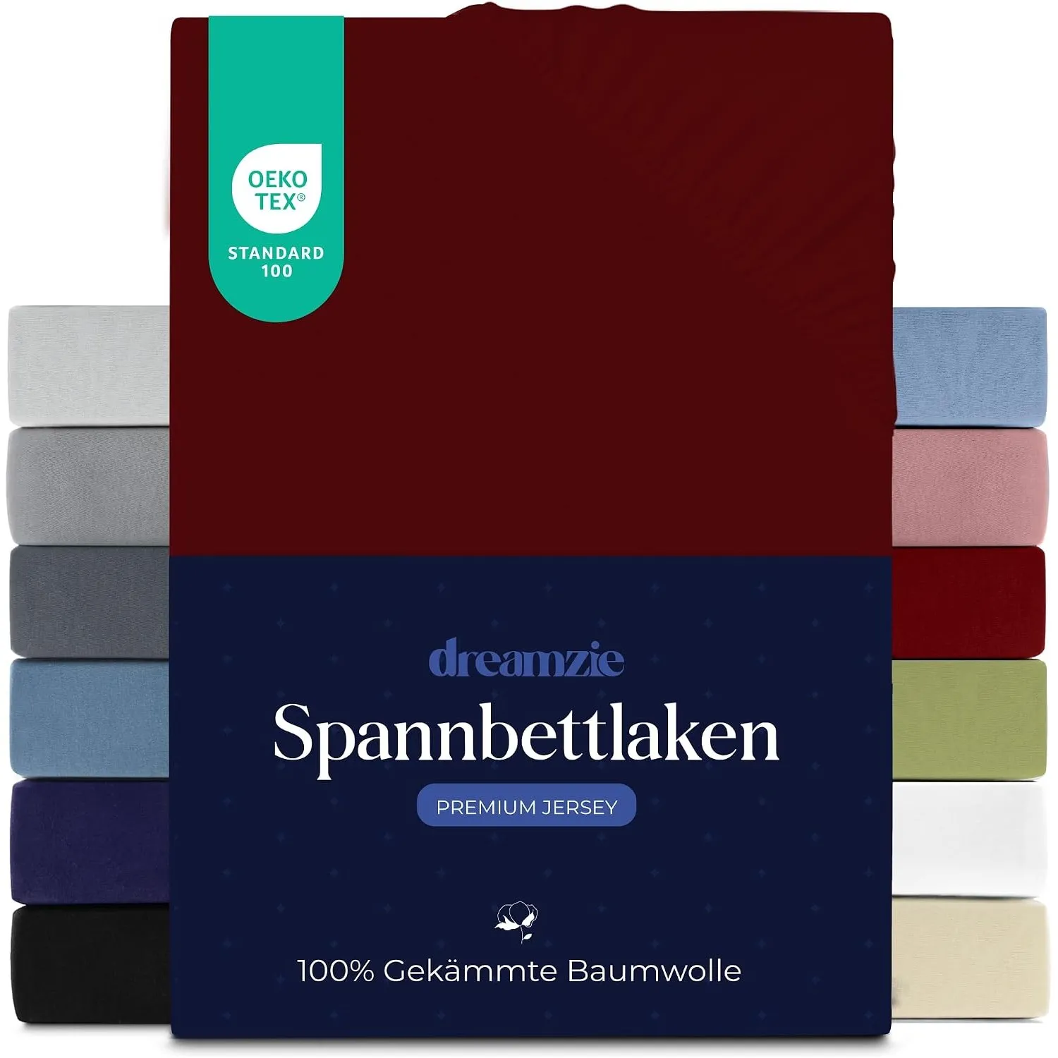 Dreamzie - Spannbettlaken - 90x200cm - 100% Gekämmte Baumwolle - Jersey
