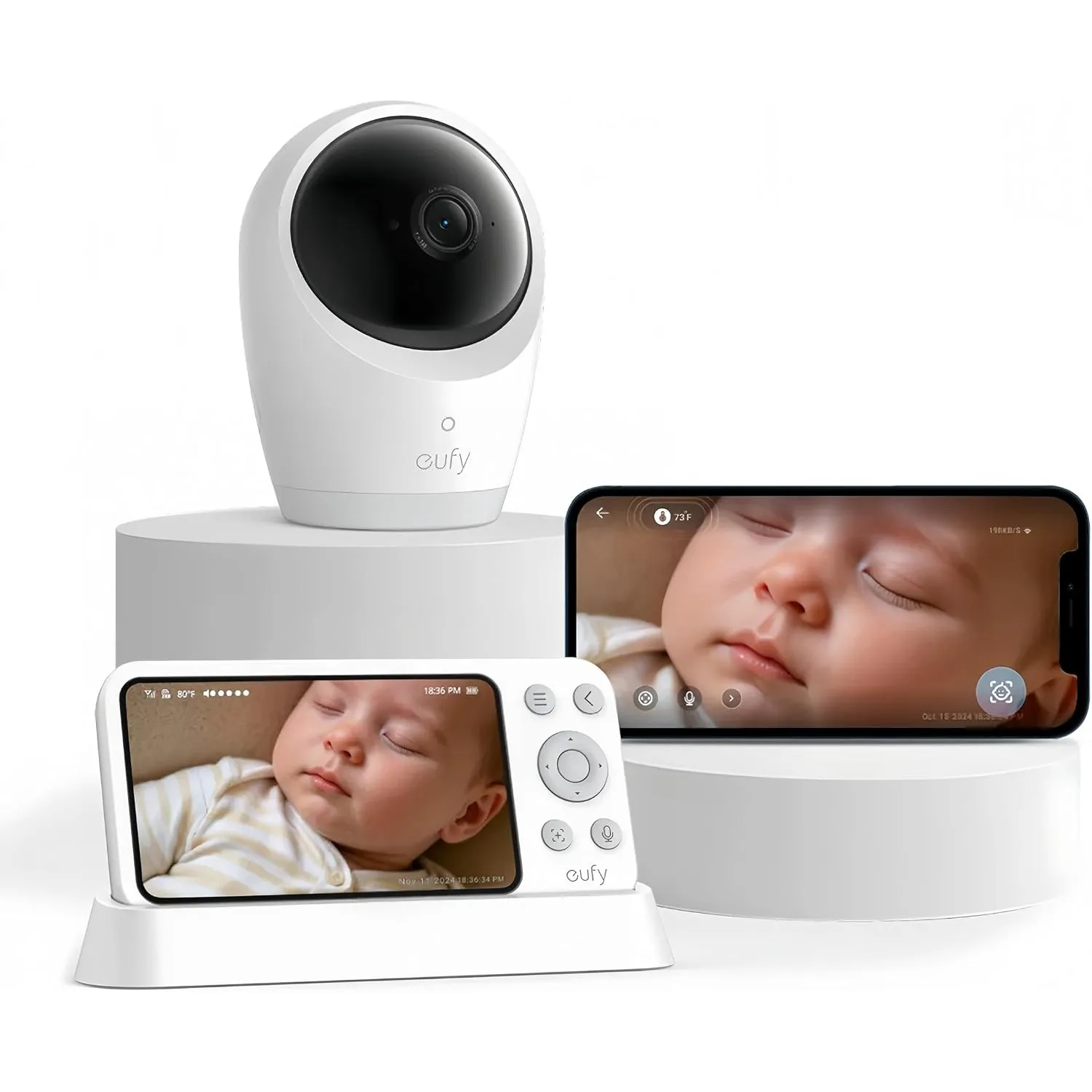 Anker eufy Babyphone mit Kamera E21, Überwachungskamera Außen, 4K UHD