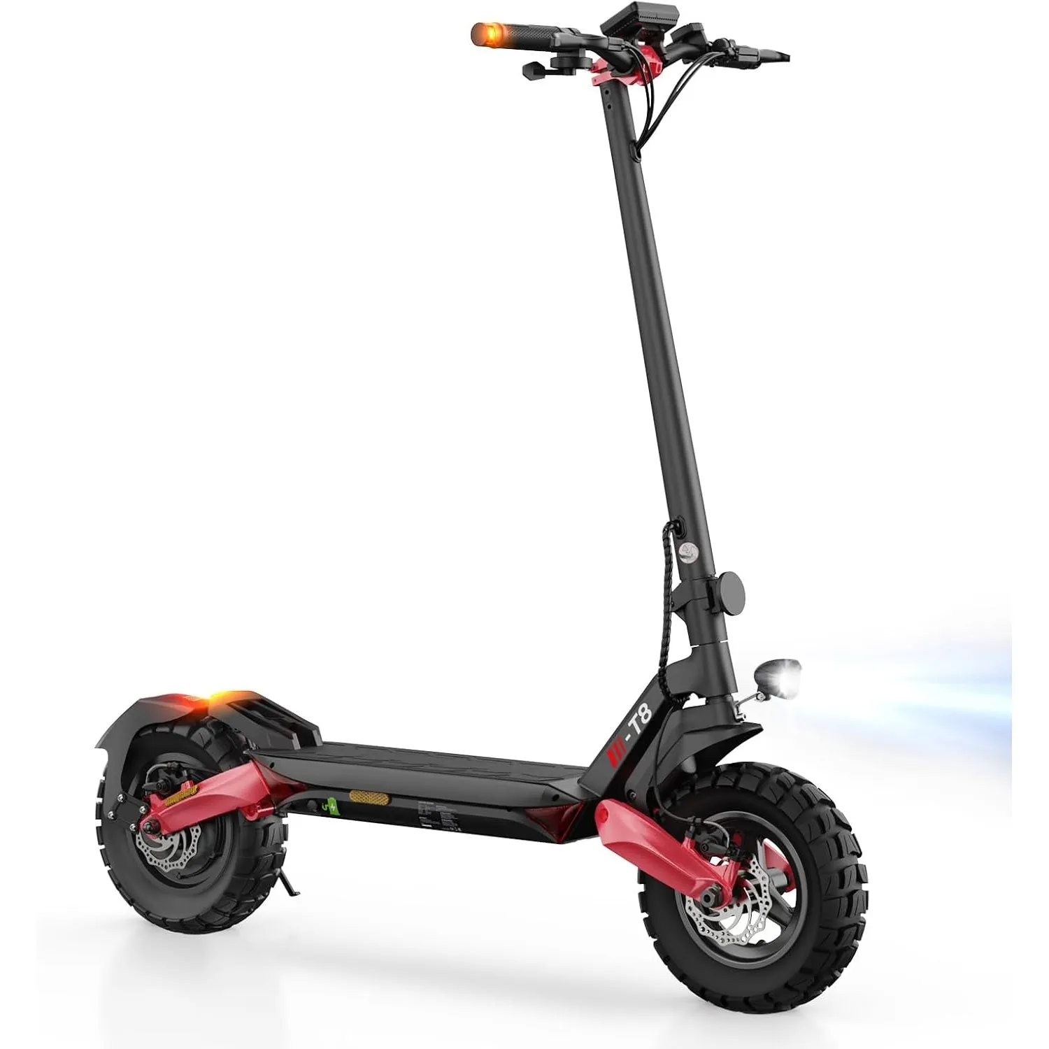 E Scooter mit Straßenzulassung, 10 Zoll Offroad Luftreifen, ABE Elektroroller mit Doppelter Stoßdämpfung