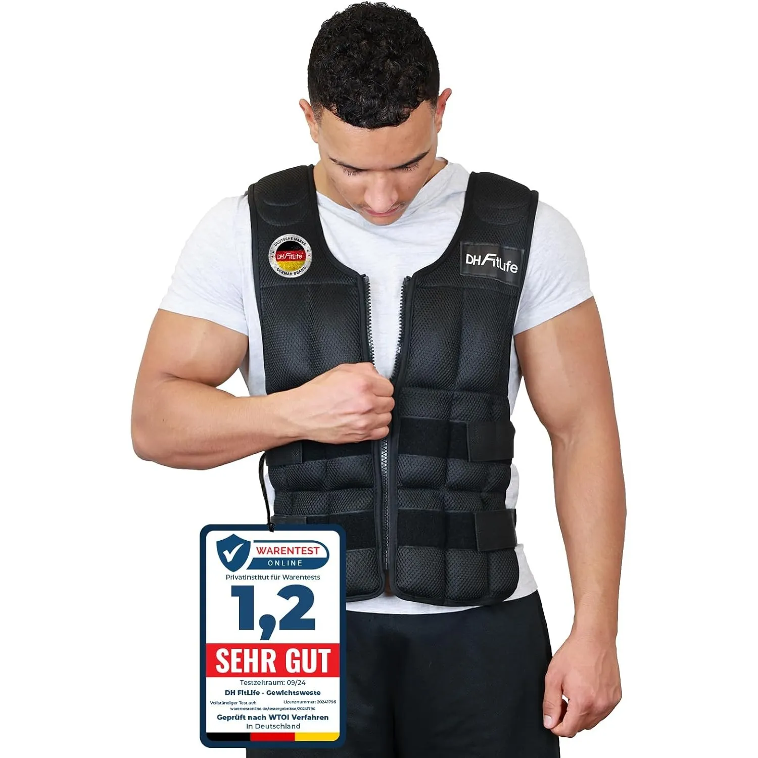 DH FitLife Gewichtsweste verstellbar, 3 Gewichtsvarianten: 10kg 20kg 30kg | 1–30 kg, mehrfach verstellbar｜Reiß- & Klett…