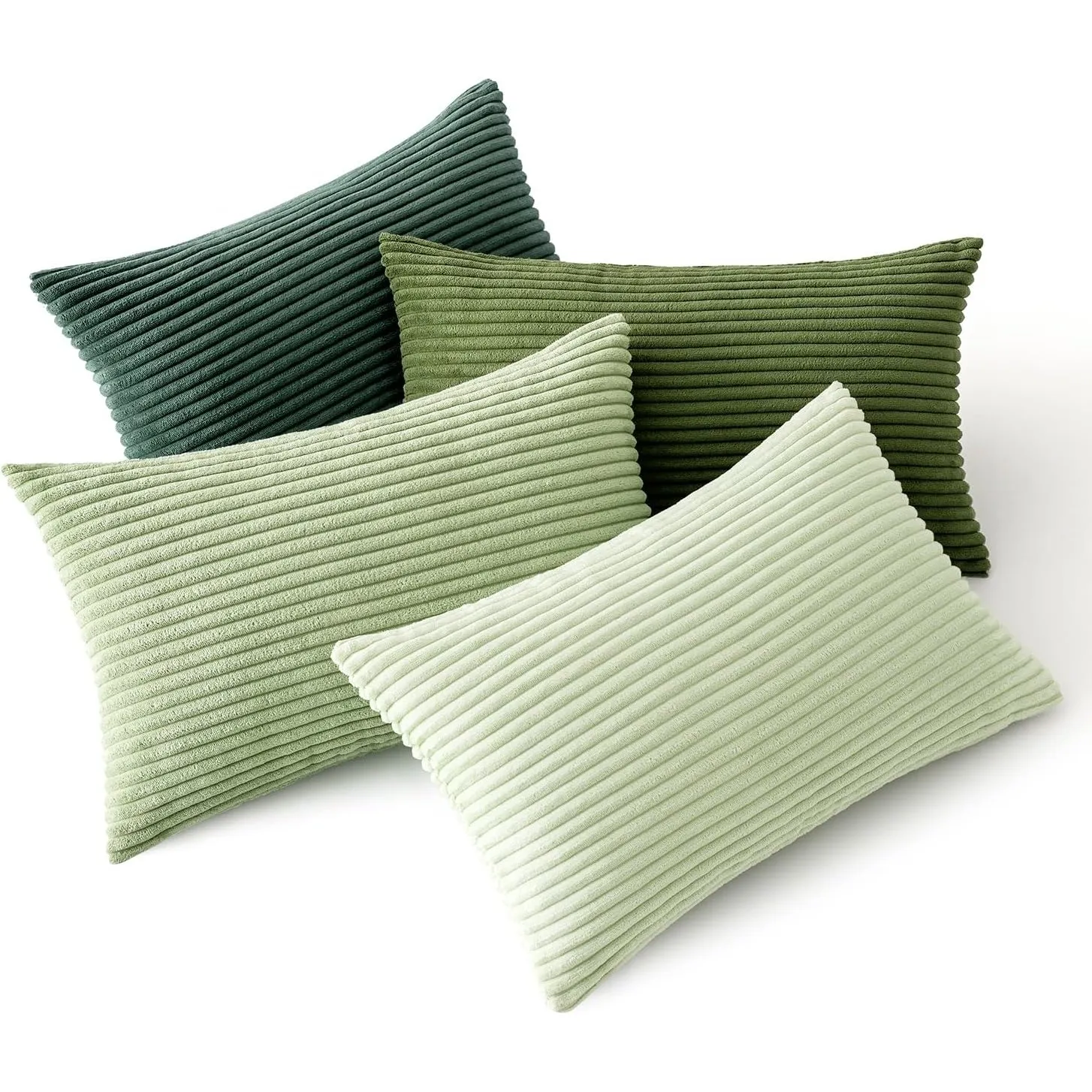 MIULEE Kissenbezug 40x60 4er Set Kordsamt Kissenhülle sofakissen Green