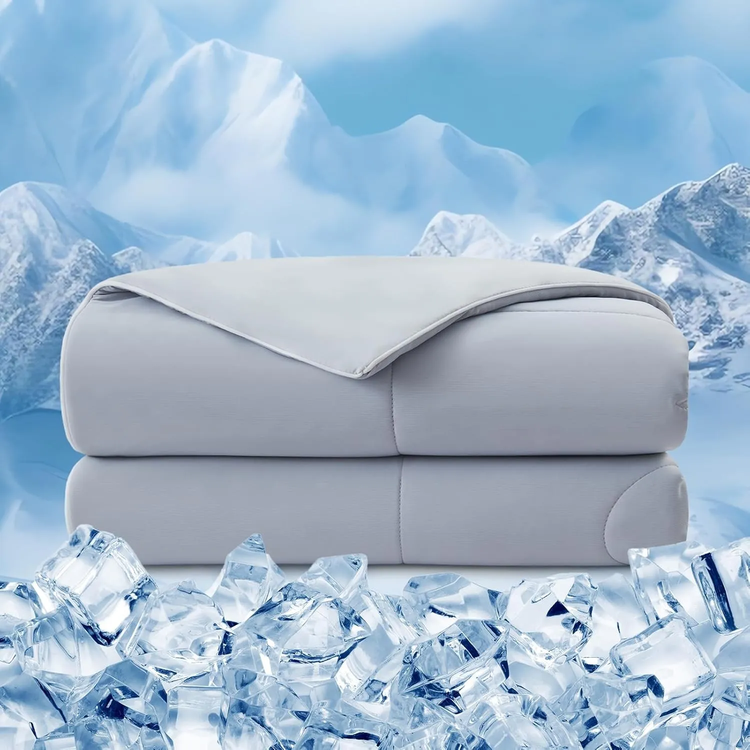 EMME Kühldecke Sommerdecke Kühlend - 135 x 210 cm Doppelseitig Kühlende Decke Arc-Chill Q-Max>0,45 Kühlende Bettdecke D…