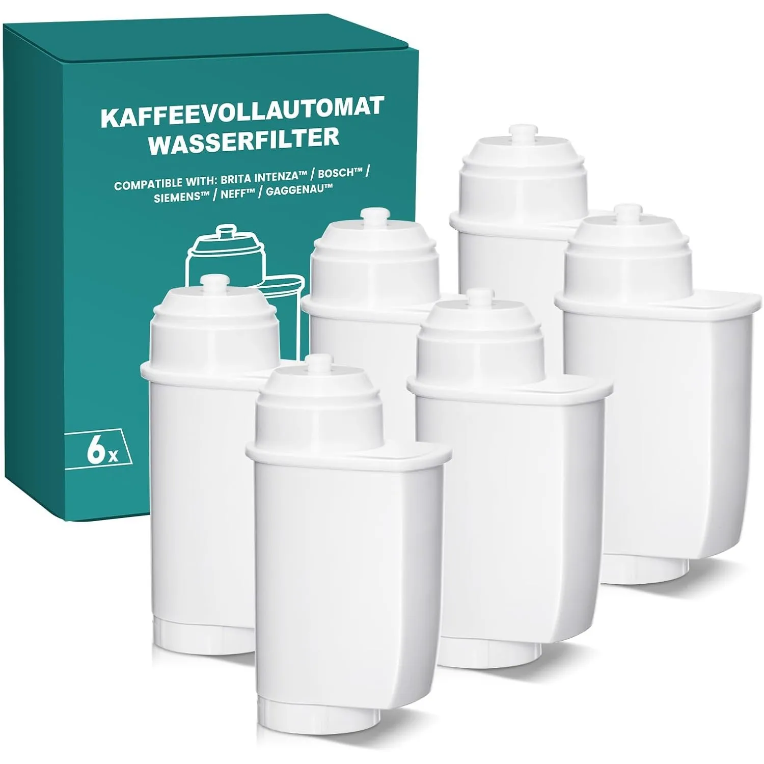 Filswa Wasserfilter für Siemens EQ Series, EQ6 Plus S700, EQ9 S900/S500, EQ700, EQ500, Kompatibel mit Brita Intenza, TC…