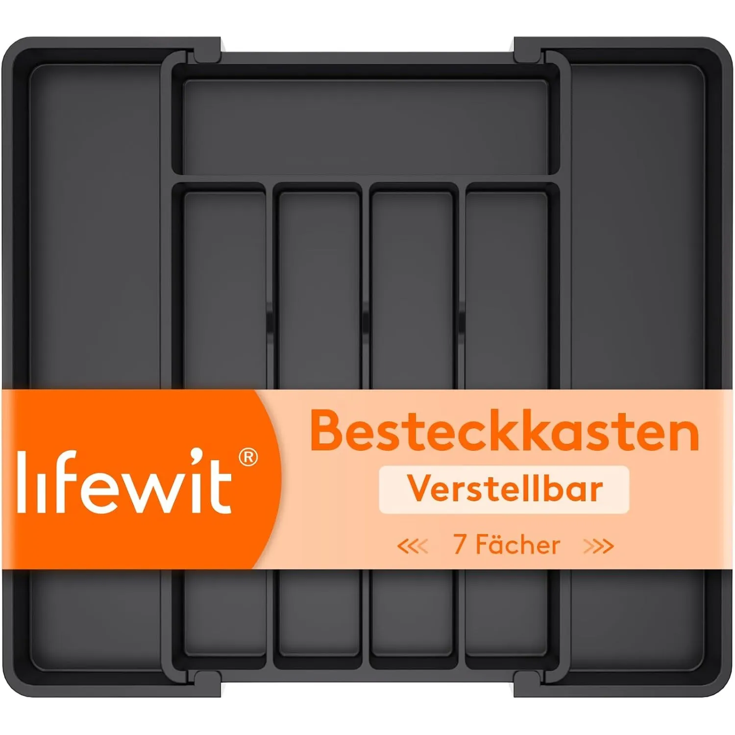 Lifewit Besteckkasten für Schubladen, 5-7 Fächer verstellbarer Organizer