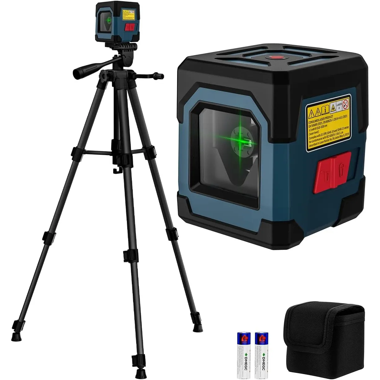 Laser Wasserwaage mit 1,2m Eisenstativ, RockSeed Kreuzlinienlaser mit Selbstnivellierung, Vertikale und Horizontale Lin…