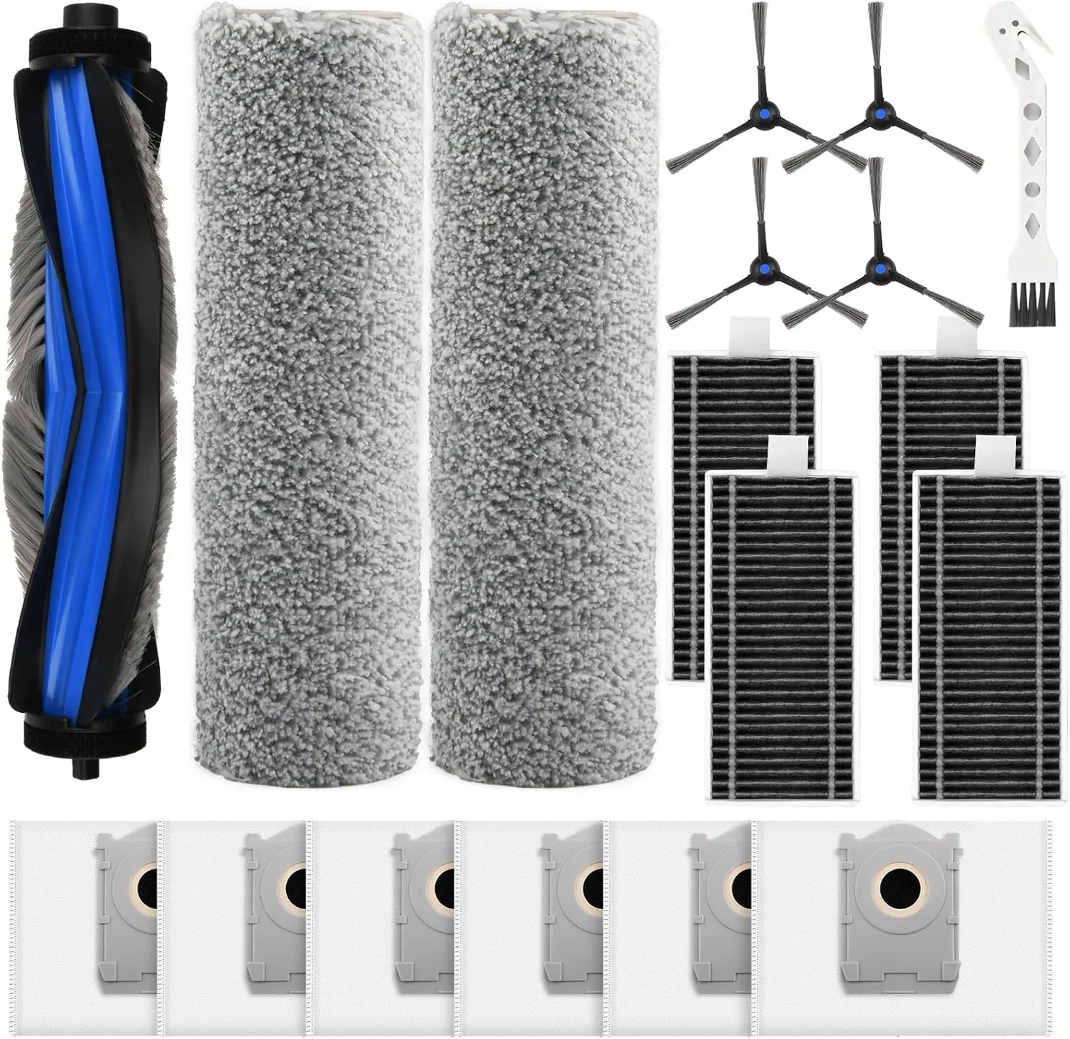 18 Stück Zubehör Set für Ecovacs Deebot X8 Pro Omni / X8 Omni Saugroboter, Ersatzteile mit 1 Hauptbürste, 2 Wischwalze,…