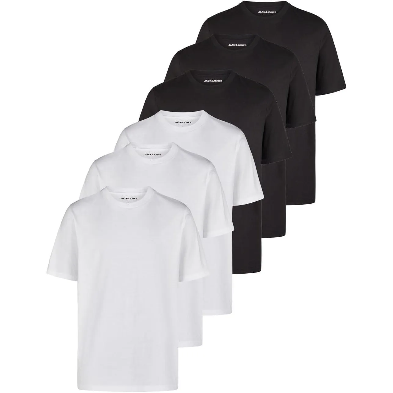 JACK & JONES Tshirt Herren Basic Regular Fit JACJEANS Crew Neck Tee 6er Set