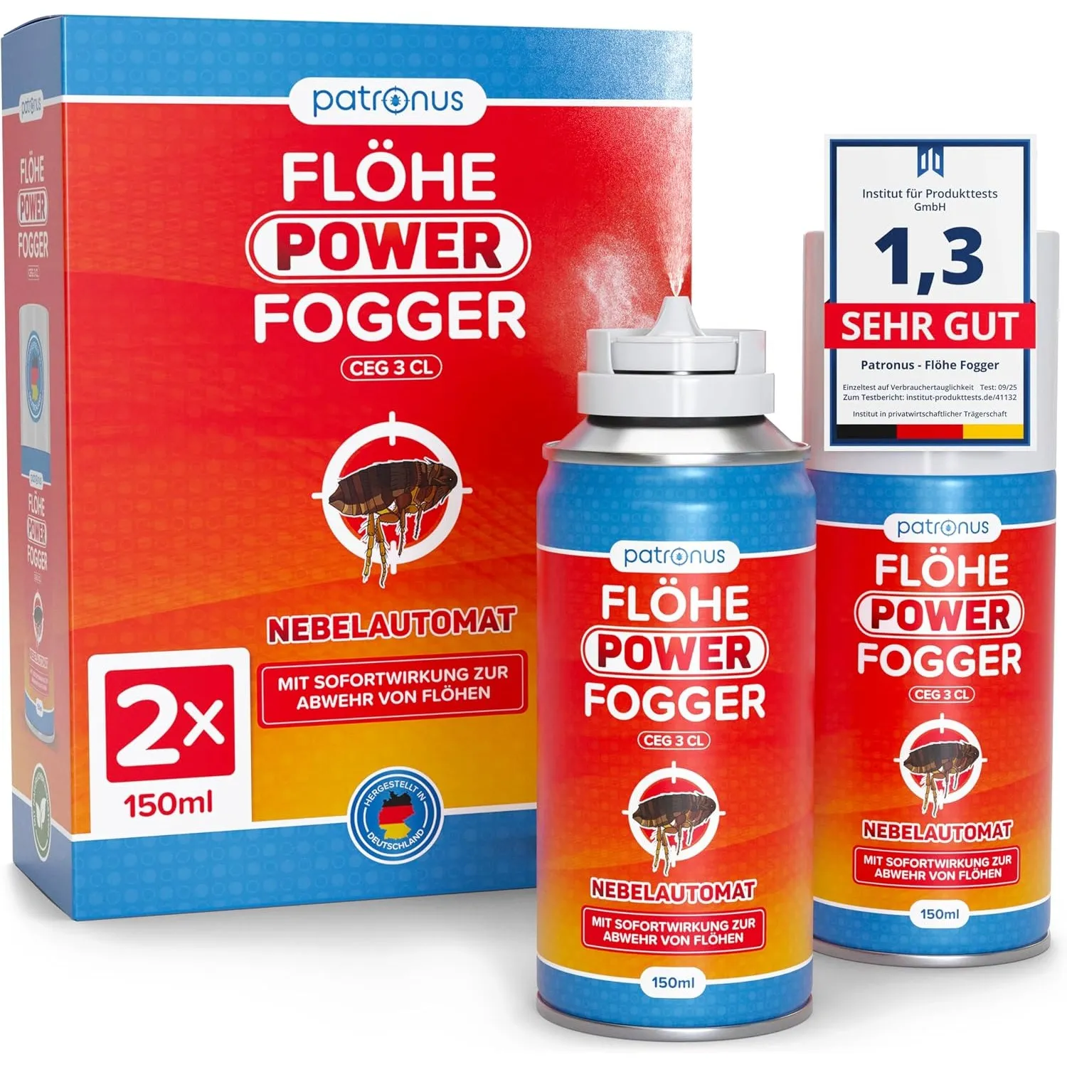 Patronus Flöhe Power Fogger mit maximaler Sofortwirkung [2X 150ml]