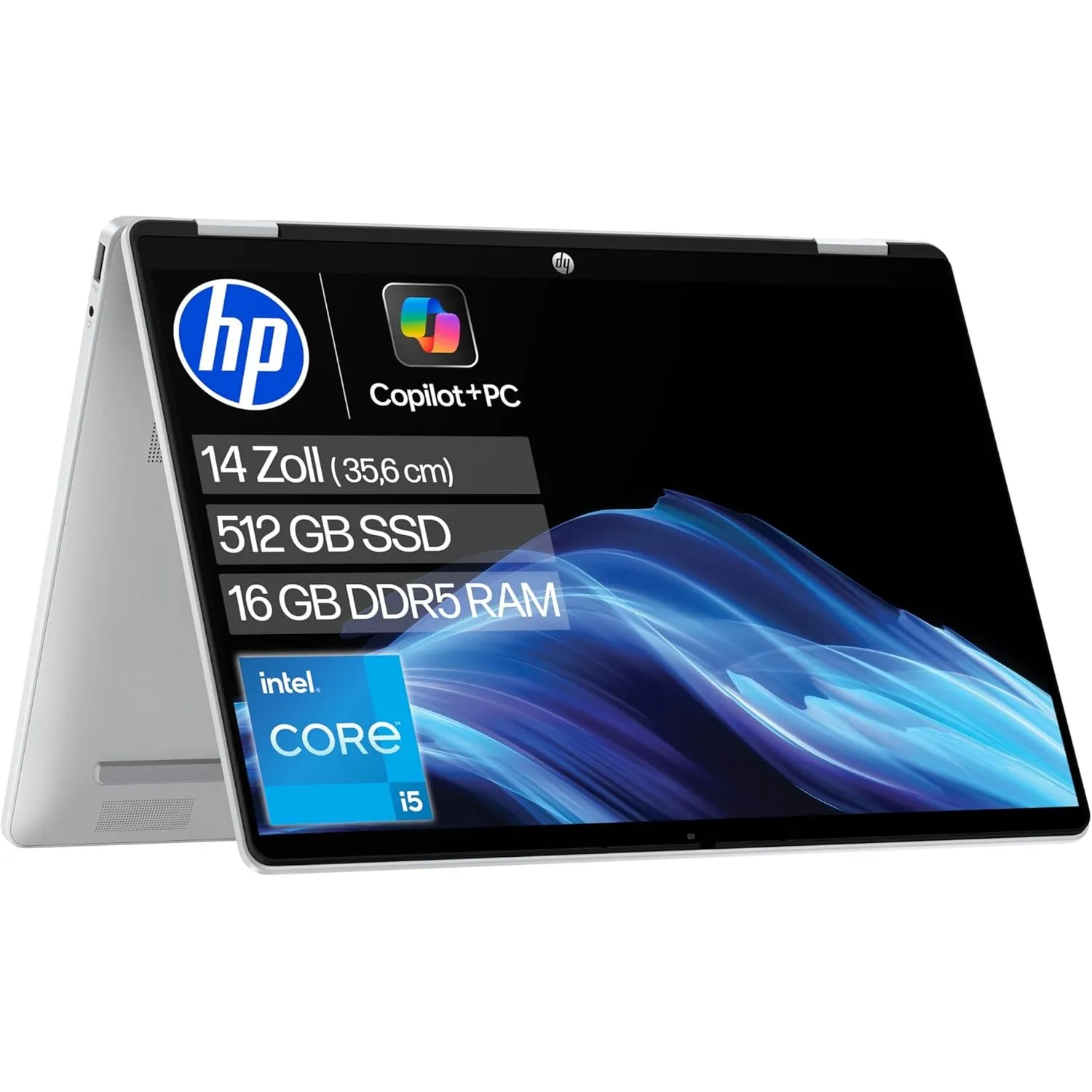 HP OmniBook 5 Flip 14-fp0254ng 2 in 1 Convertible Laptop, 14 Zoll 2K-Touchscreen (1920 x 1200), Intel Core i5-1334U, 16…