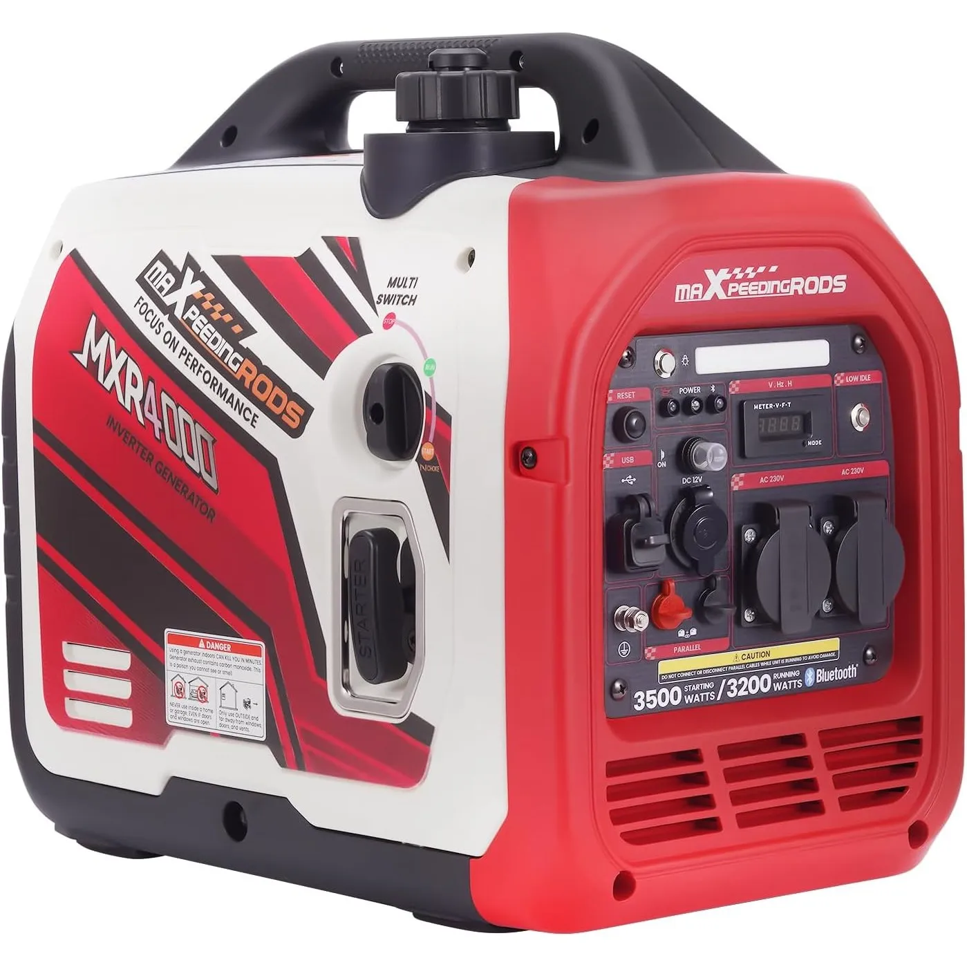 maXpeedingrods Stromgenerator Inverter 3500W mit Datenfernüberwachung App