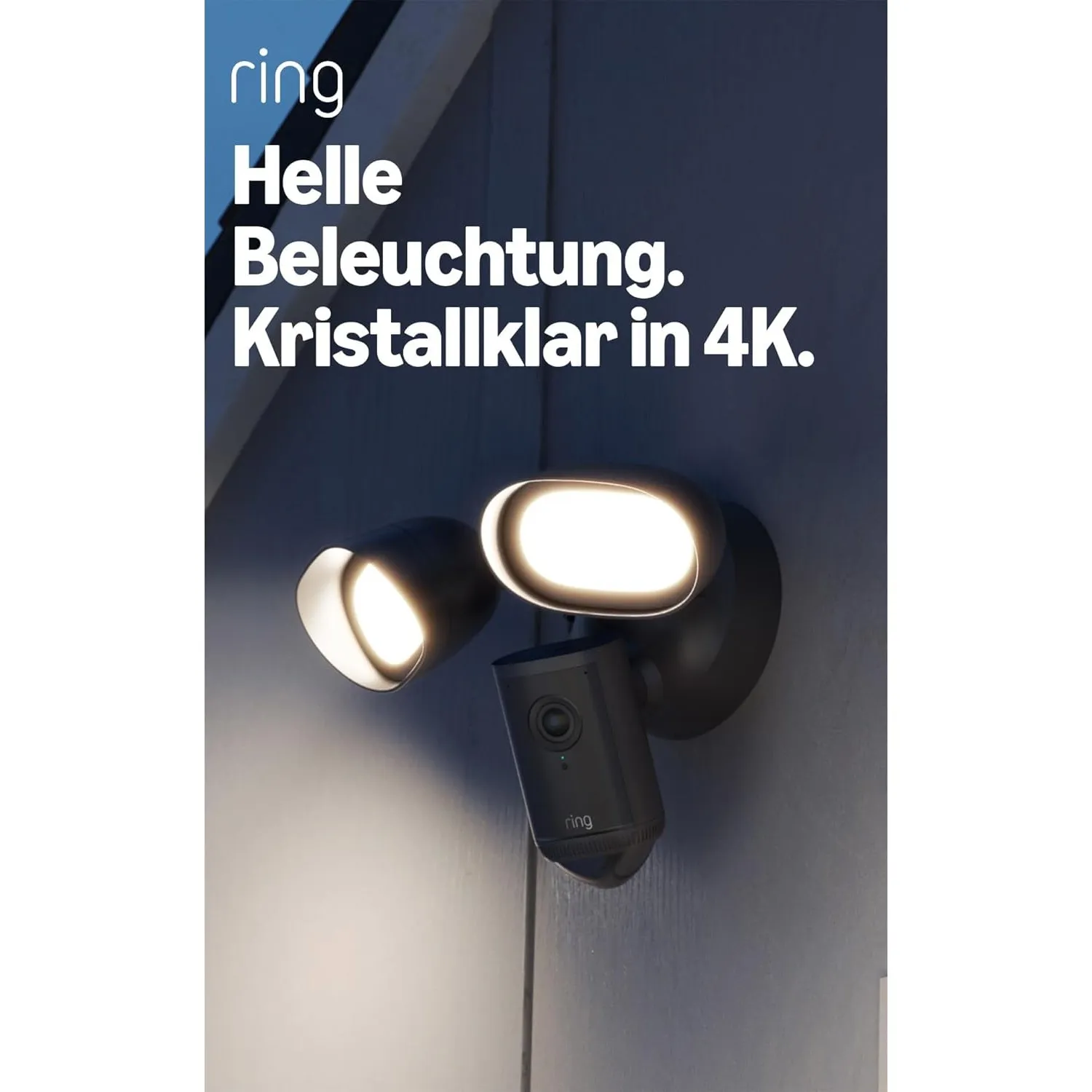 Ring Floodlight Camera 4K Pro, Flutlichtkamera (neueste Generation), Außenkamera, Retinal 4K, optimierter 10x-Zoom, 200…