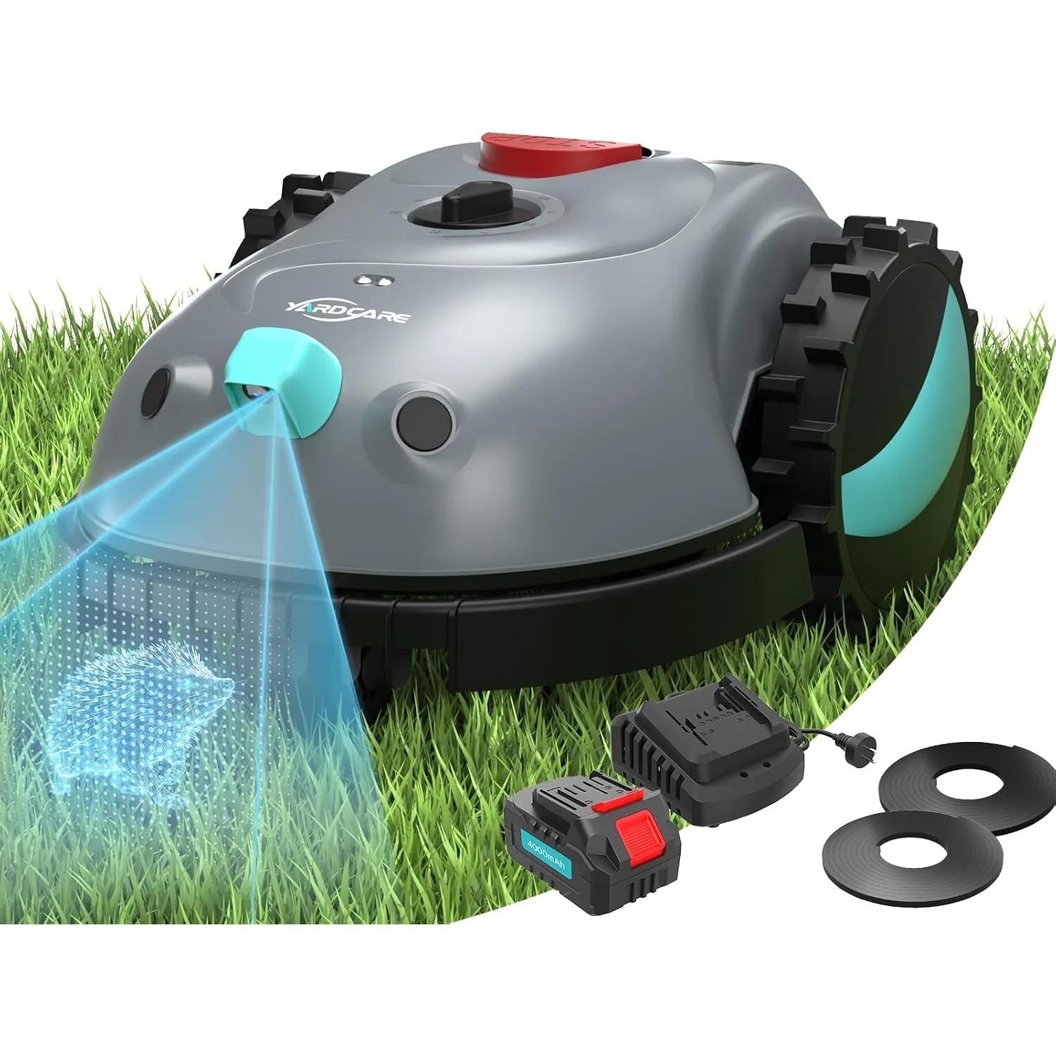 YARDCARE V100 Mähroboter ohne Begrenzungskabel, mit Vision Navigation, 150 Hinderniserkennung, Rasenroboter bis zu 150 …