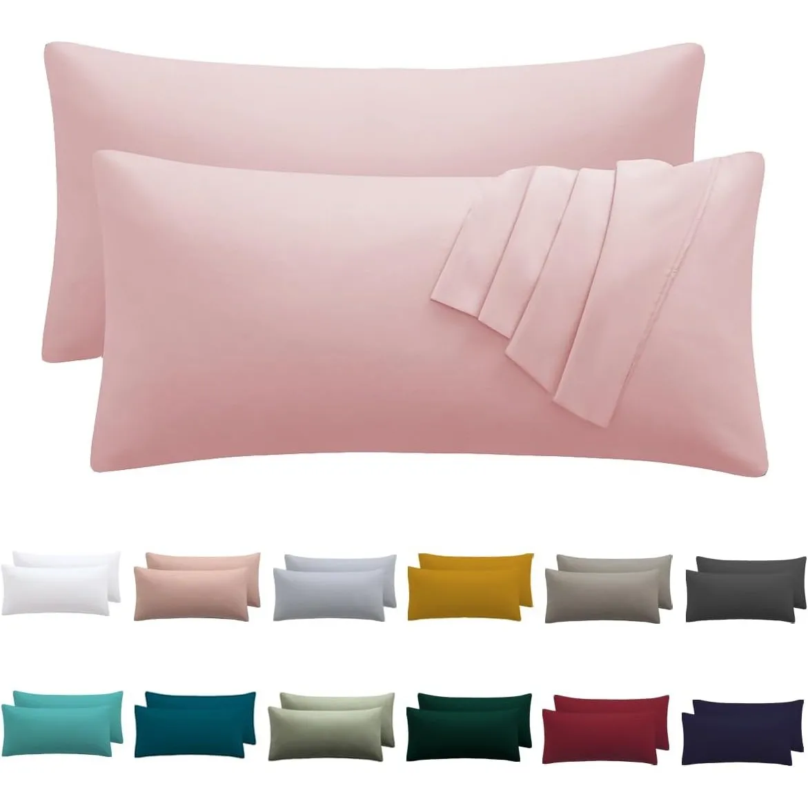Kissenbezug 40x60 2er Set, Puderrosa, 100% Mikrofaser