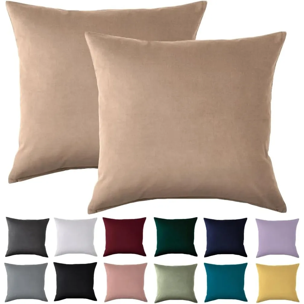 Beqnat Kissenbezug 40x40 2er Set - Kopfkissenbezug 40 x 40 cm Beige Für Kissen 100% Mikrofaser Kissenhülle Bügelfrei & …