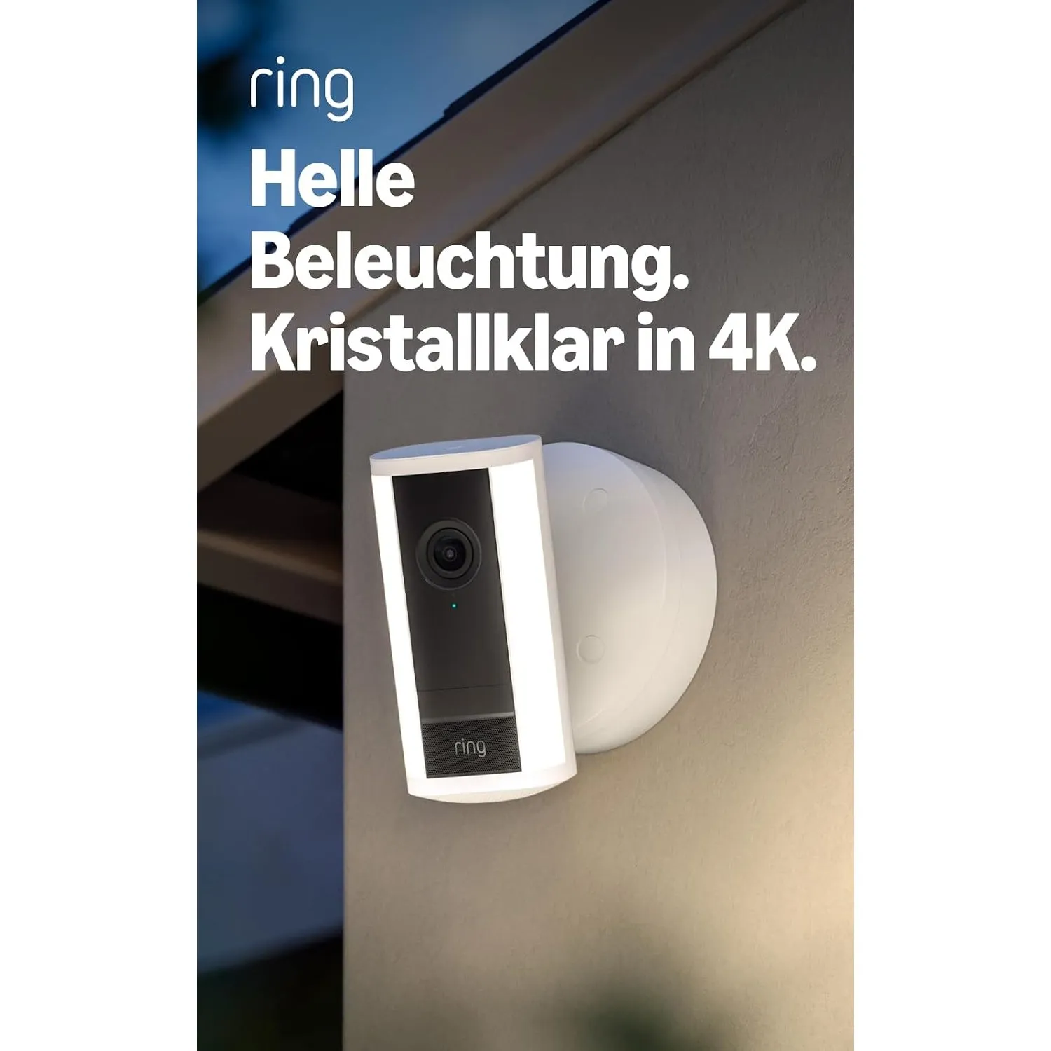Ring Spotlight Kamera Pro Kabel (Spotlight Cam Pro, neueste Generation), Außenkamera, Retinal 4K, optimierter 10x-Zoom,…
