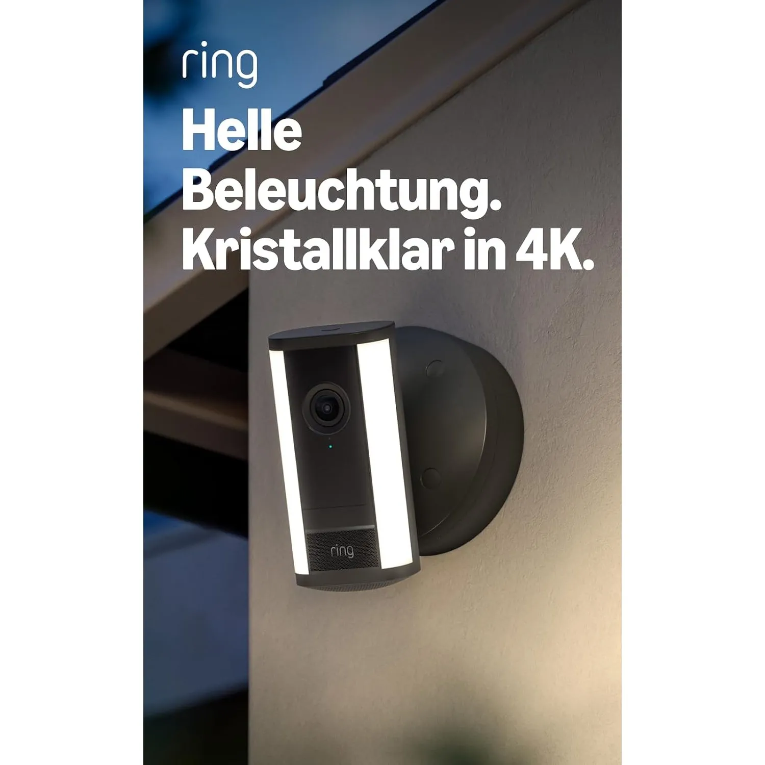 Ring Spotlight Kamera Pro Kabel (Spotlight Cam Pro, neueste Generation), Außenkamera, Retinal 4K, optimierter 10x-Zoom,…