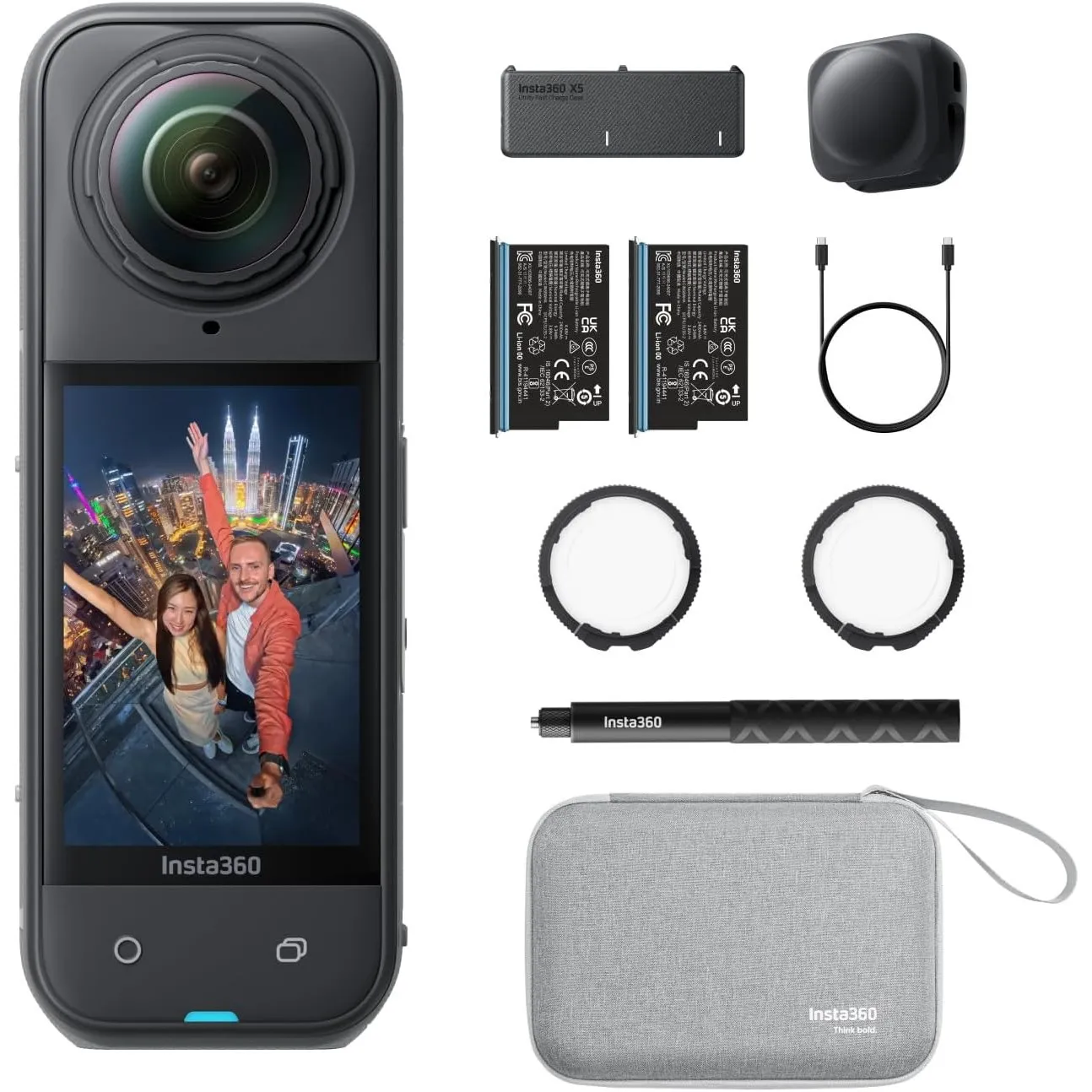 Insta360 X5 Essentials-Bundle - 8K 360 Grad Actionkamera, Dreifach-KI-Chip
