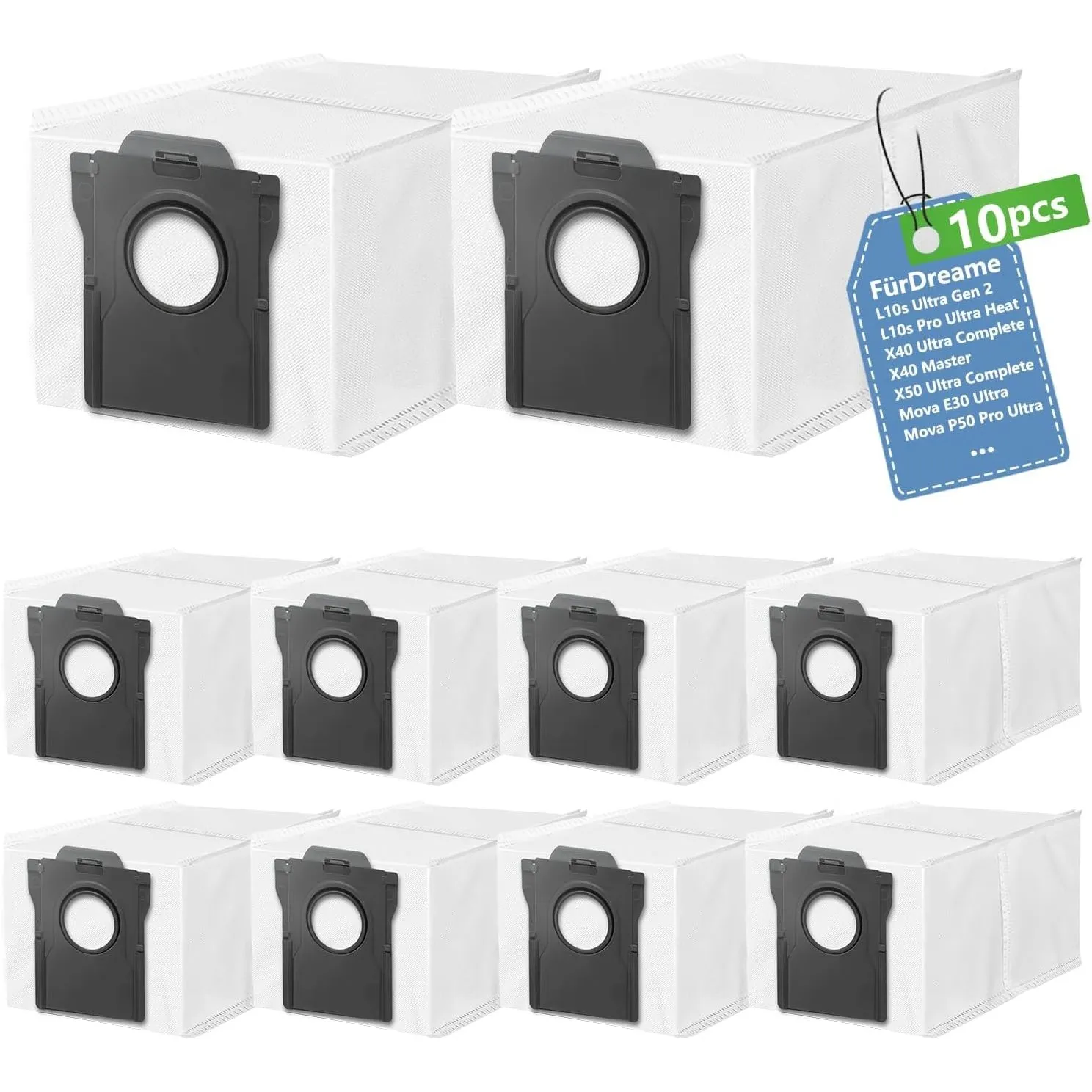 10 Staubbeutel für Dreame L10s Ultra Gen 2/3,L40s Pro Ultra, X50 Ultra Complete, X40, L40 Ultra AE, L10s Pro Ultra Heat…