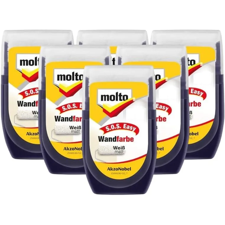 Molto S.O.S easy Wandfarbe Multipack, 6x30ml, weiß