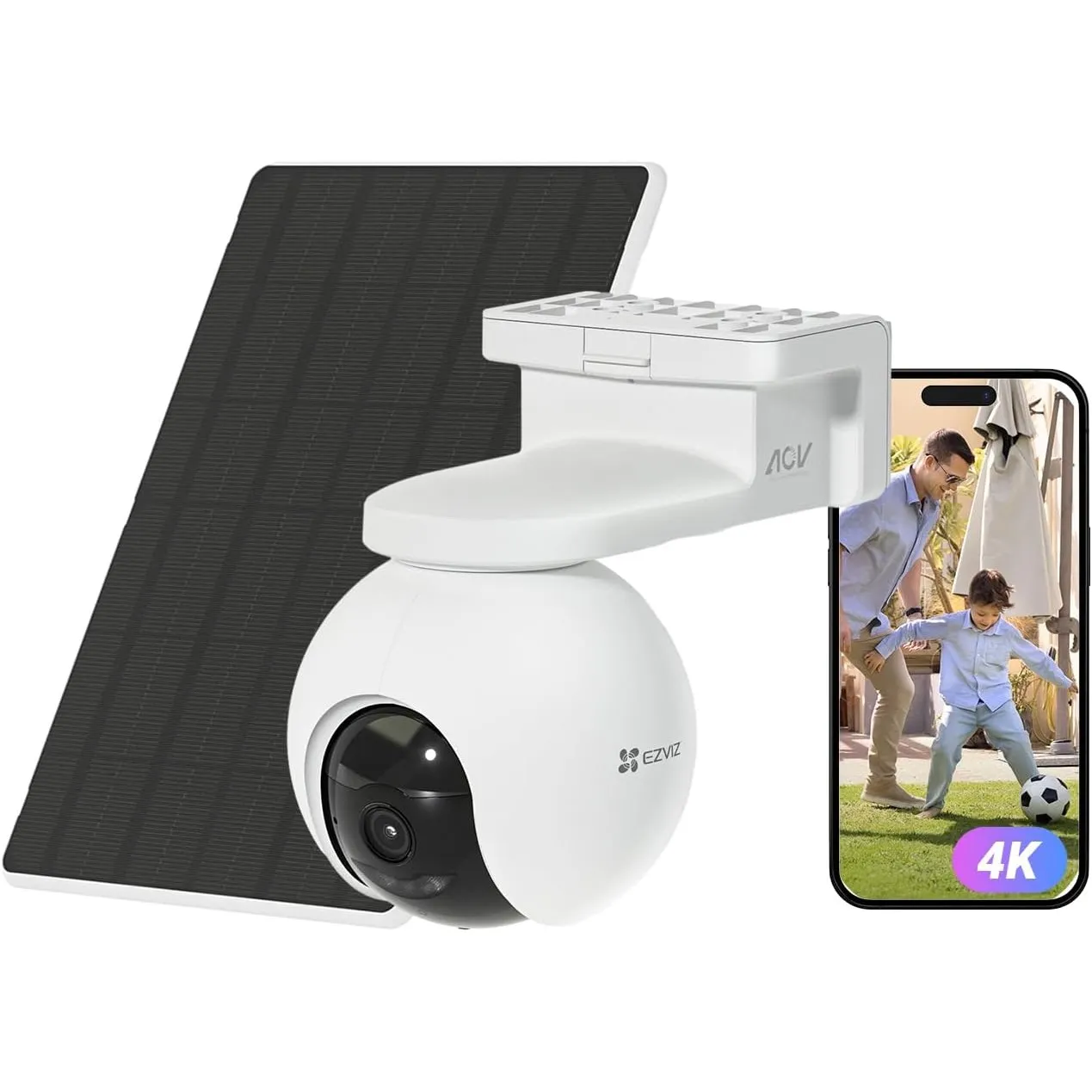 EZVIZ 4K Solar Überwachungskamera Aussen Akku, 360° PTZ Kabellose WLAN Kamera mit Solarpanel, 10400 mAh Akku, 8MP Farbn…