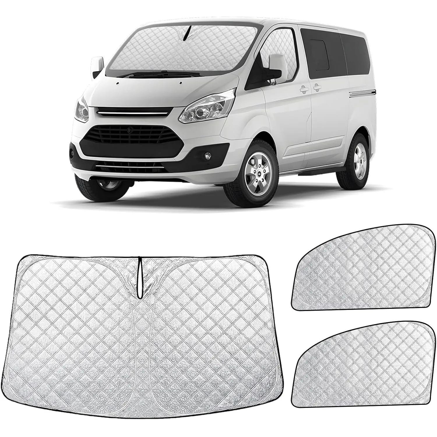 ZATOOTO Frontscheibe Sonnenschutz für Ford Transit Custom, Windschutzscheibe Sonnenschutz Innen Faltbar, Thermomatten M…