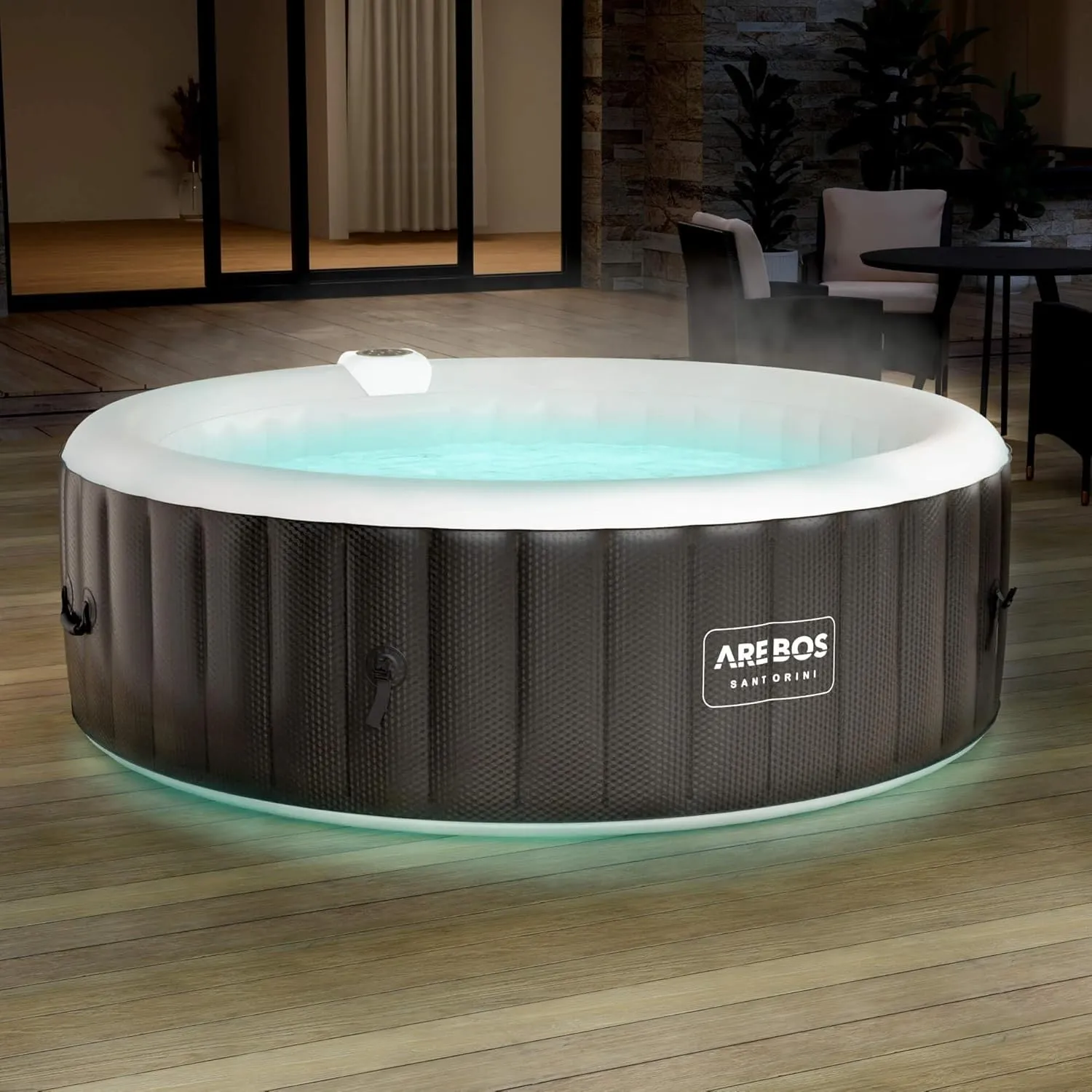 Arebos Whirlpool | automatisch aufblasbar | In & Outdoor | 6 Personen