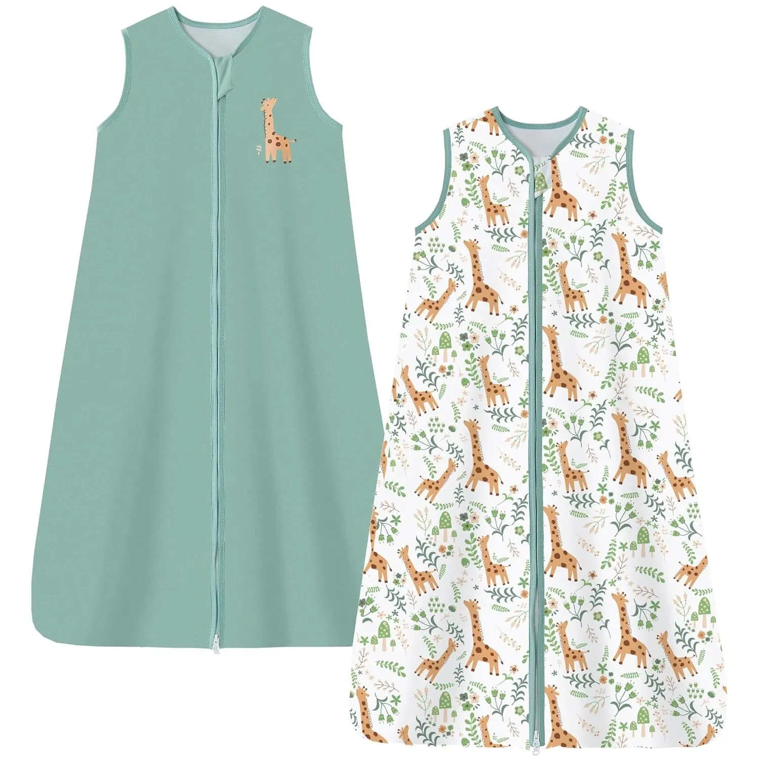 Chilsuessy 2er Pack Sommerschlafsack Baby Schlafsack Kleine Kinder Schlafanzug ohne Ärmel für Sommer und Frühling 100% …